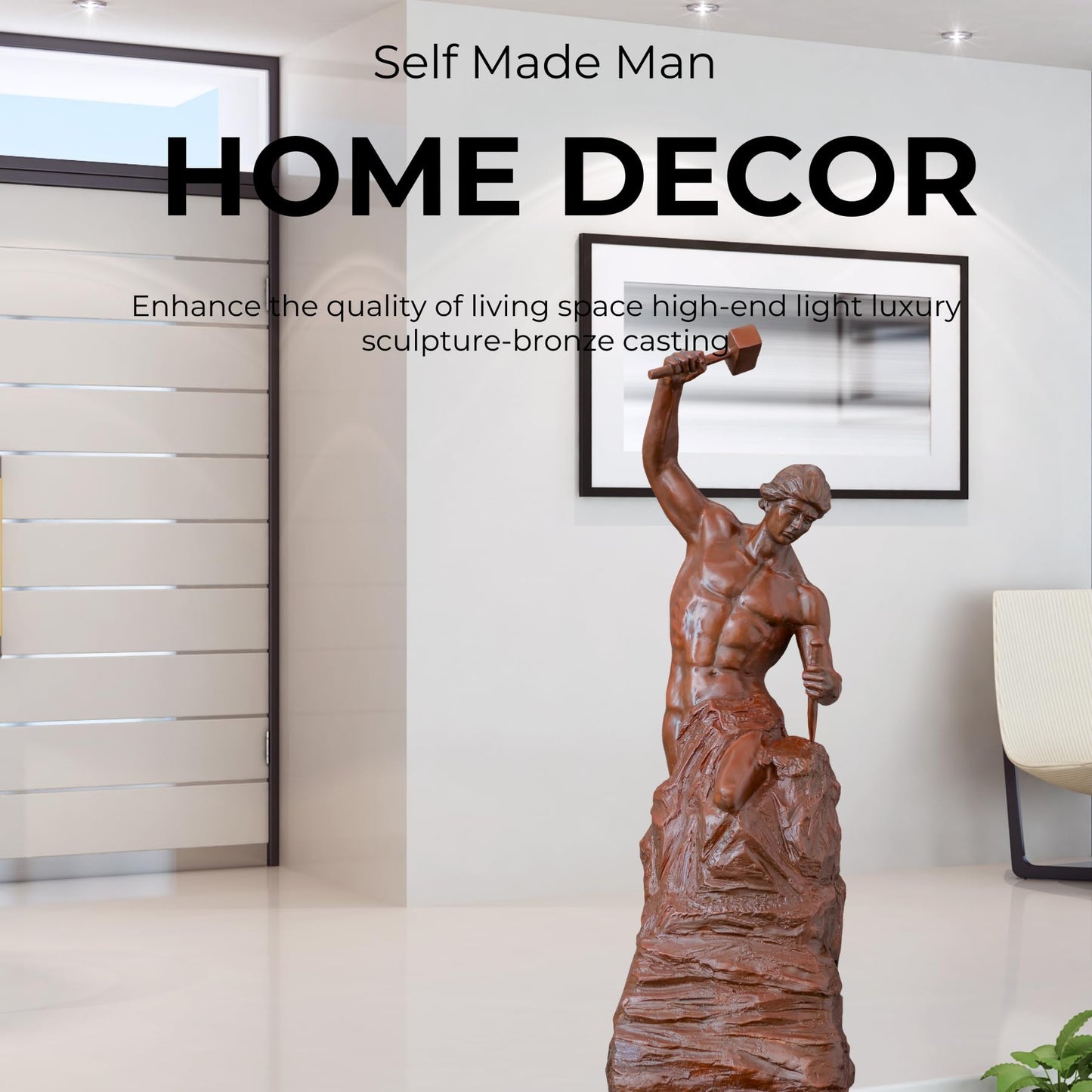 Bronze Self-Made Man Statue 18.5"