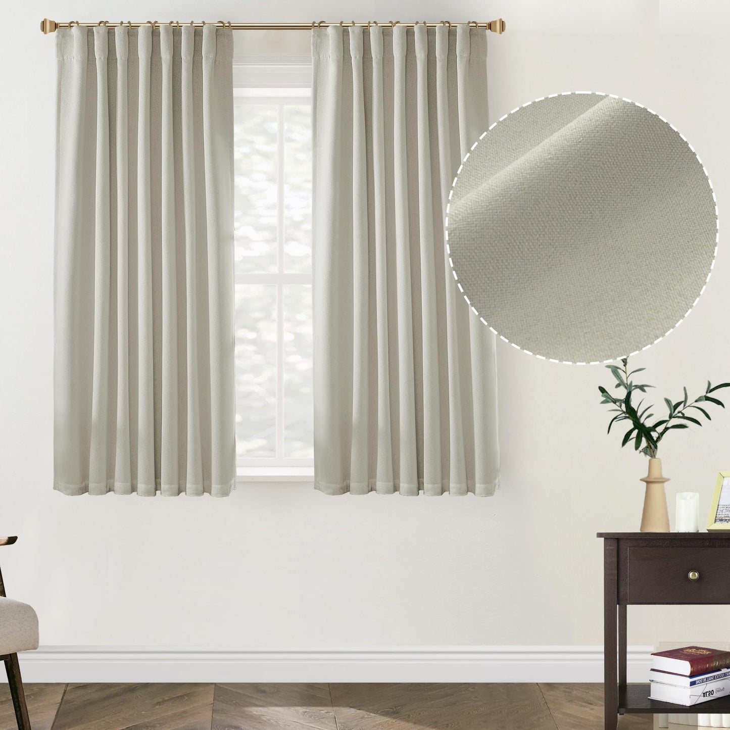 Boho Blackout Curtains Cream 70x90, 2 Panels