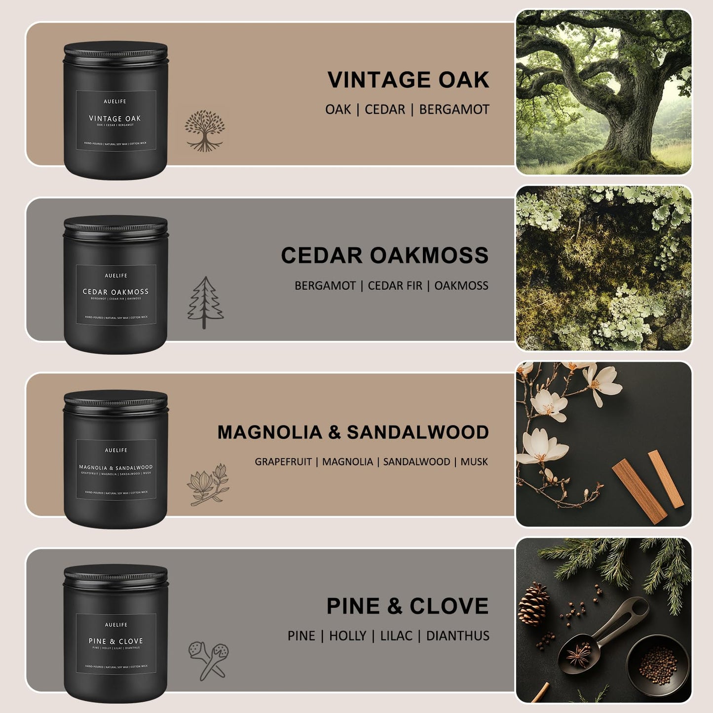 Men’s 4-Pack Scented Candle Set