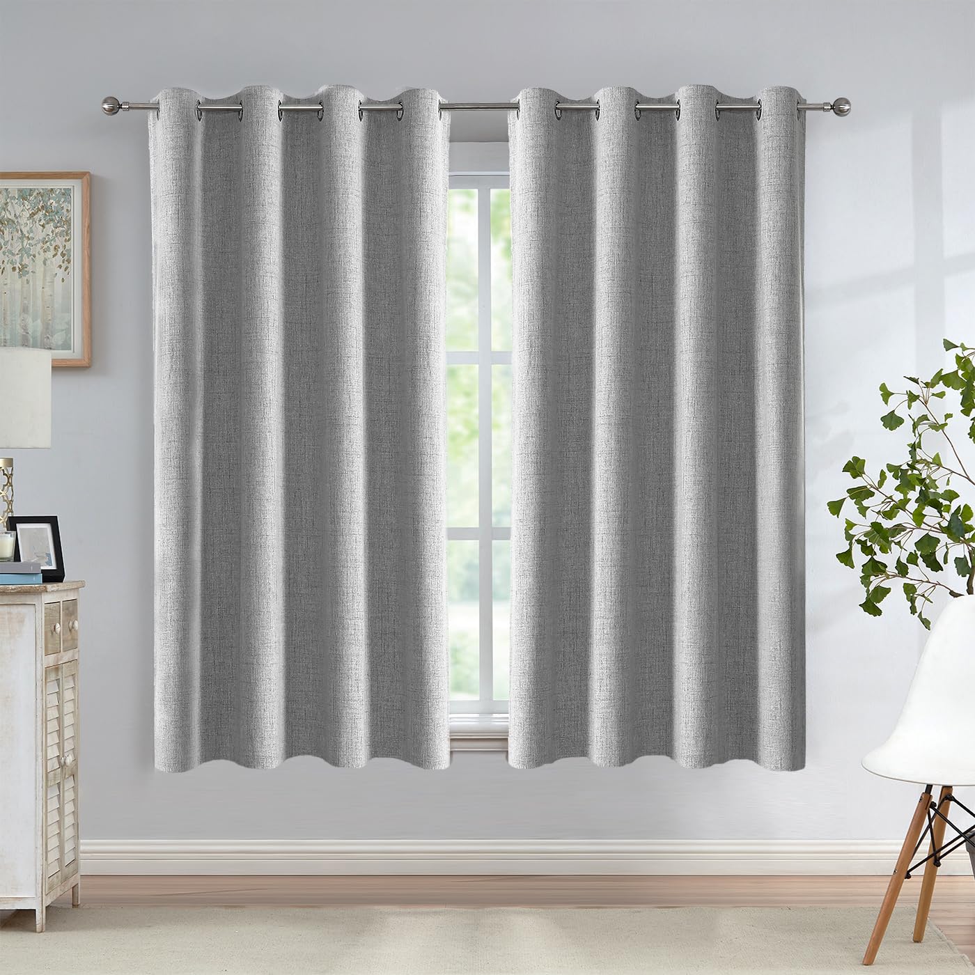 Urban Lotus Blackout Curtains 52x84" Beige, 2 Panels