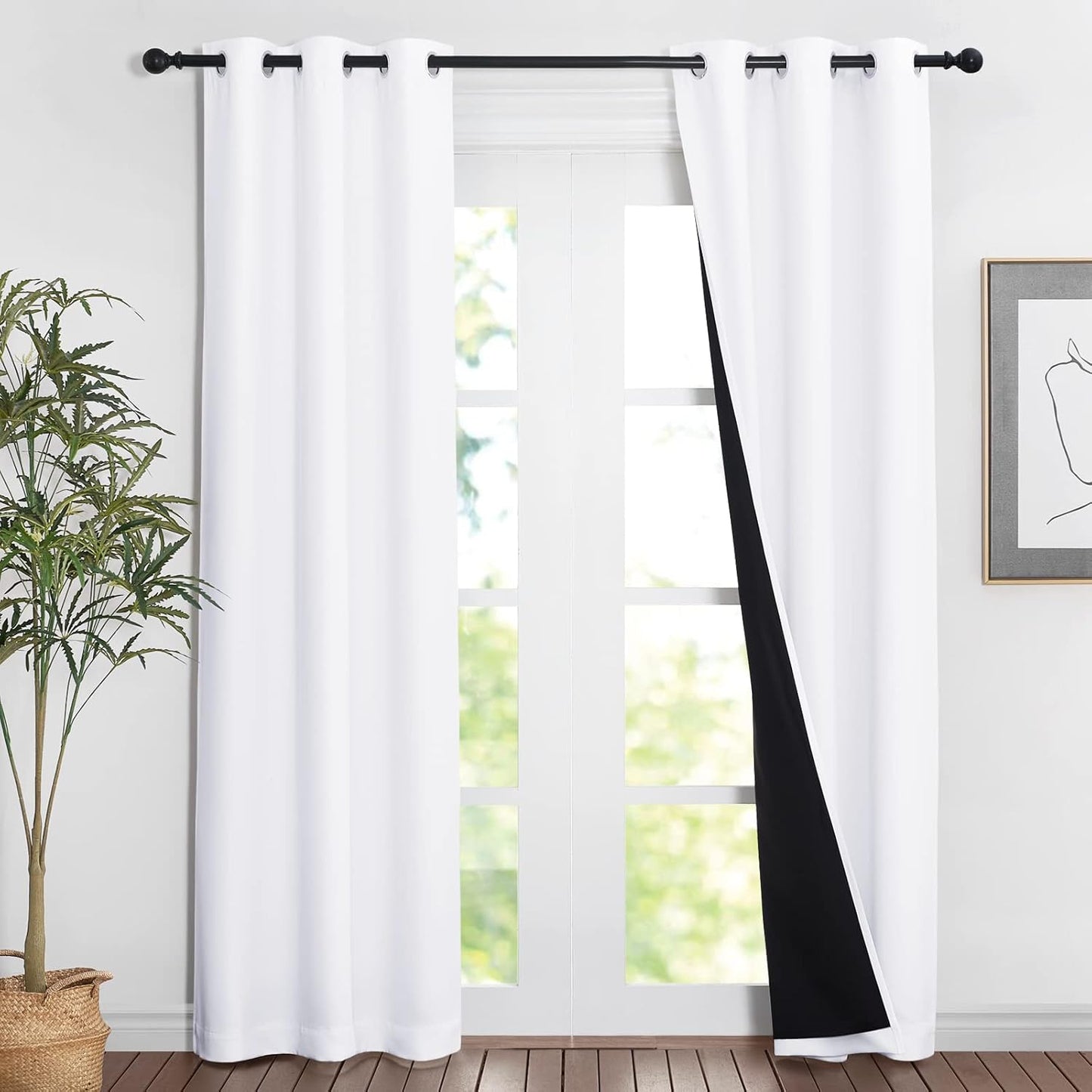 NICETOWN Grey Blackout Curtains 70x108, Set of 2