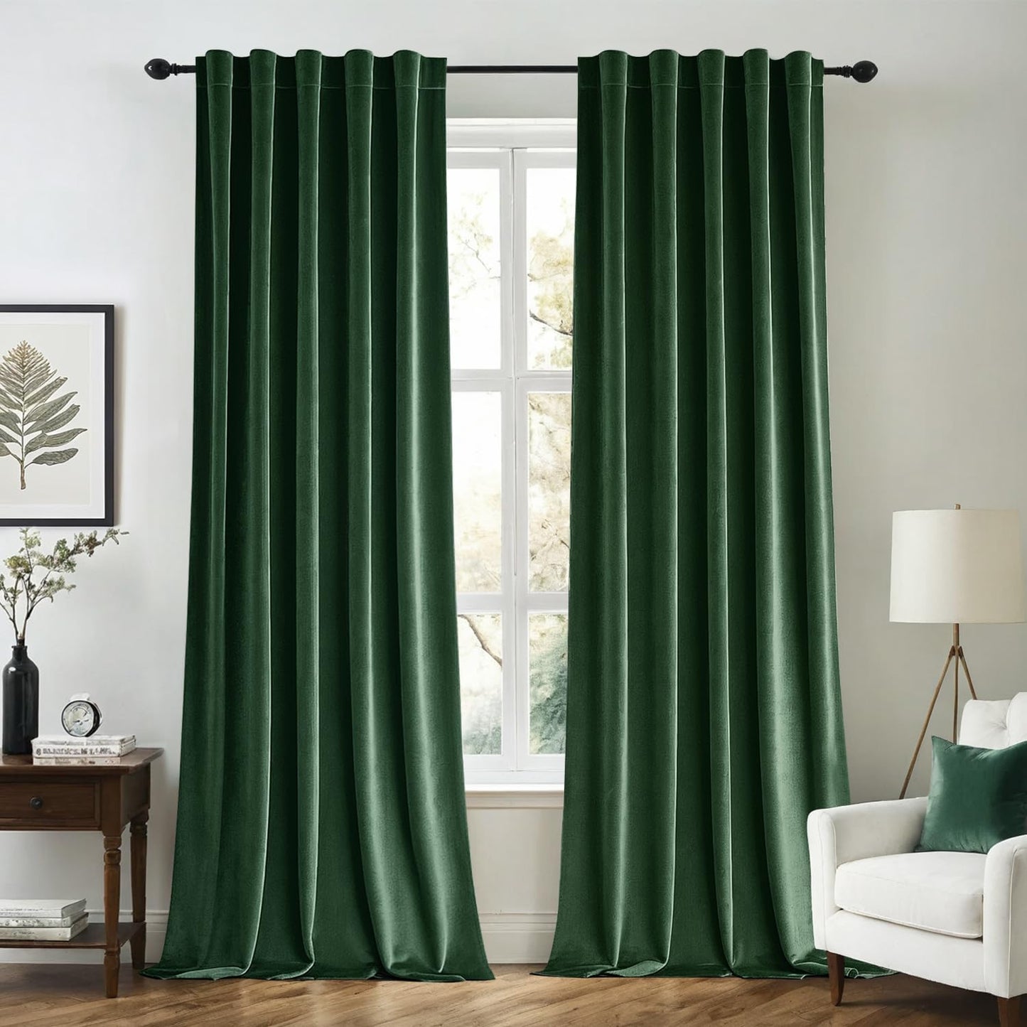 MIULEE Velvet Curtains 108 inches Long 2 Panels