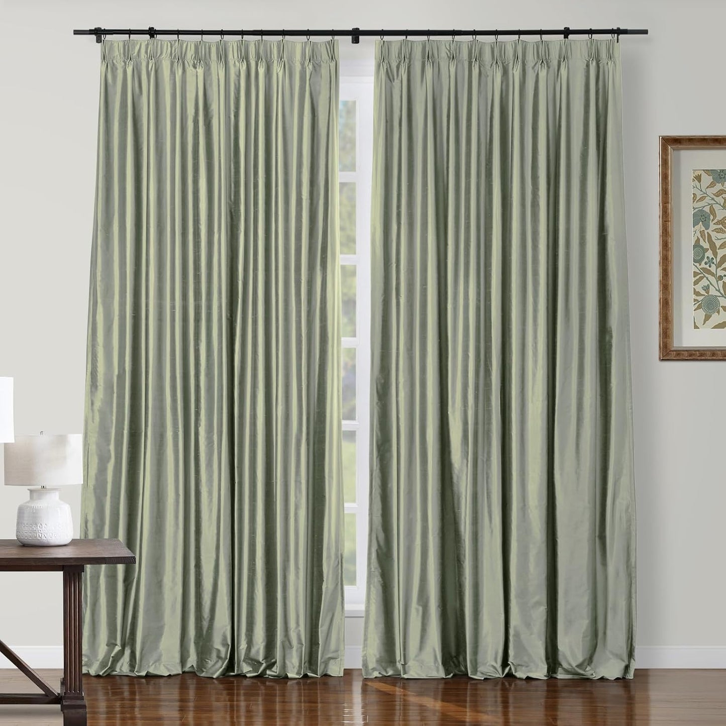 Silk Pinch Pleat Curtain – Sand, 52"x90"