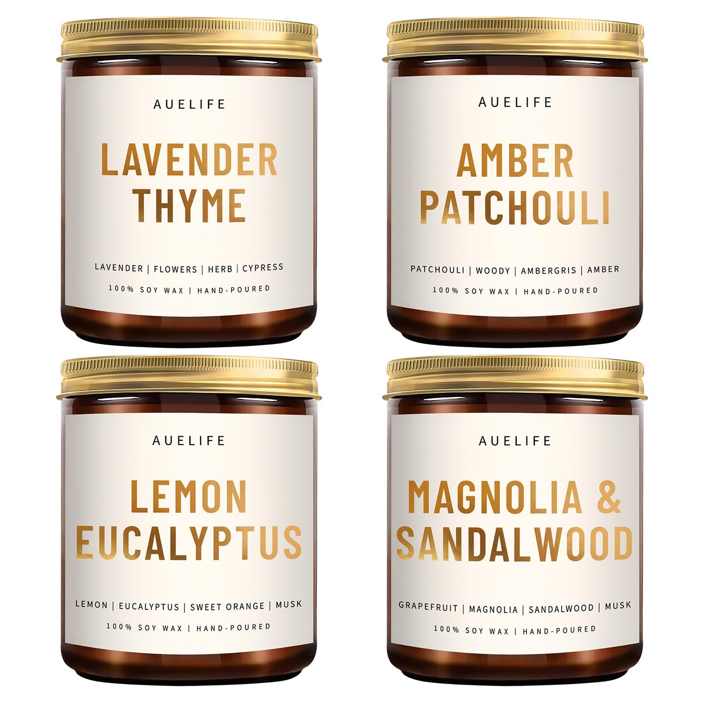 Auelife 4-Pack Fall Scented Candles