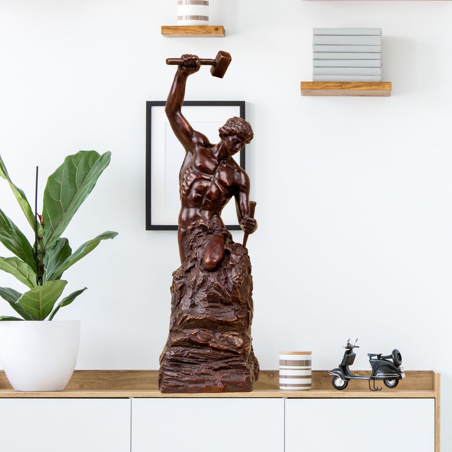 Bronze Self-Made Man Statue 18.5"