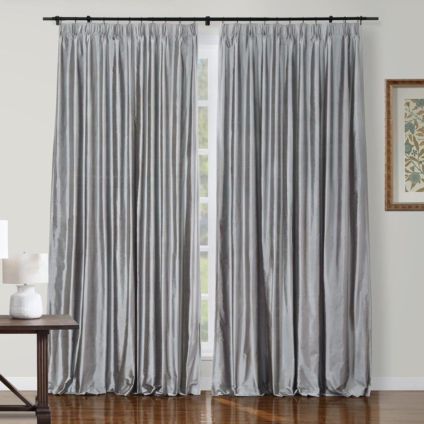 Silk Pinch Pleat Curtain – Sand, 52"x90"
