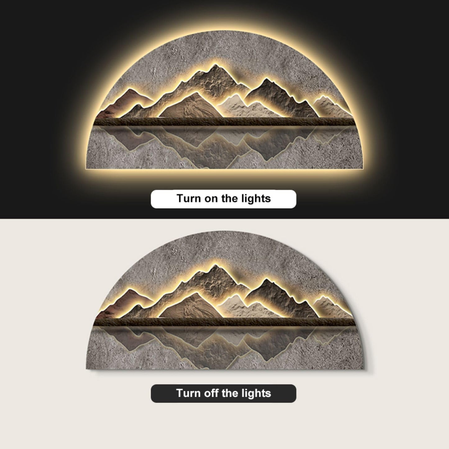 Homary LED Mountain Wall Art 49.2"