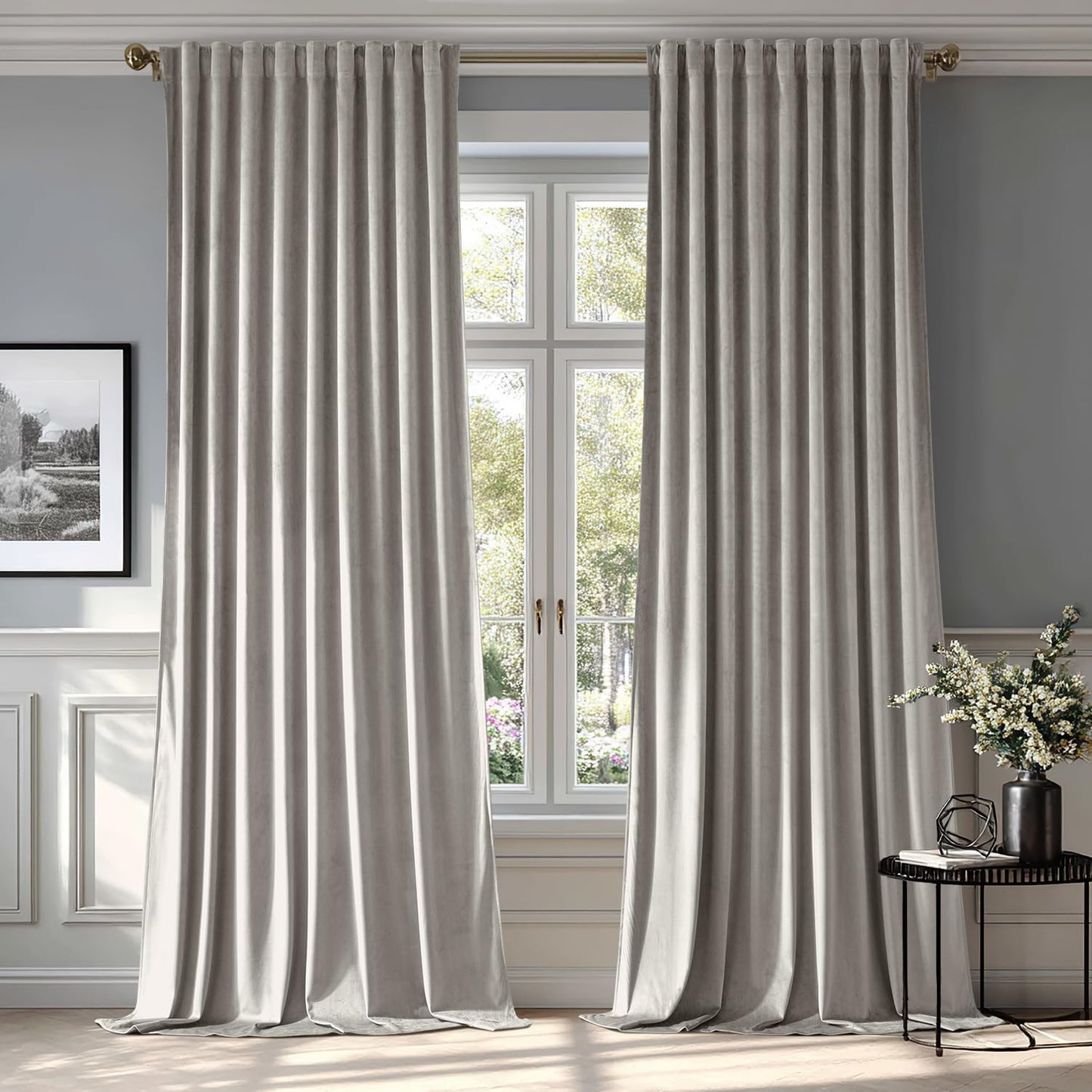 MIULEE Velvet Curtains 108 inches Long 2 Panels
