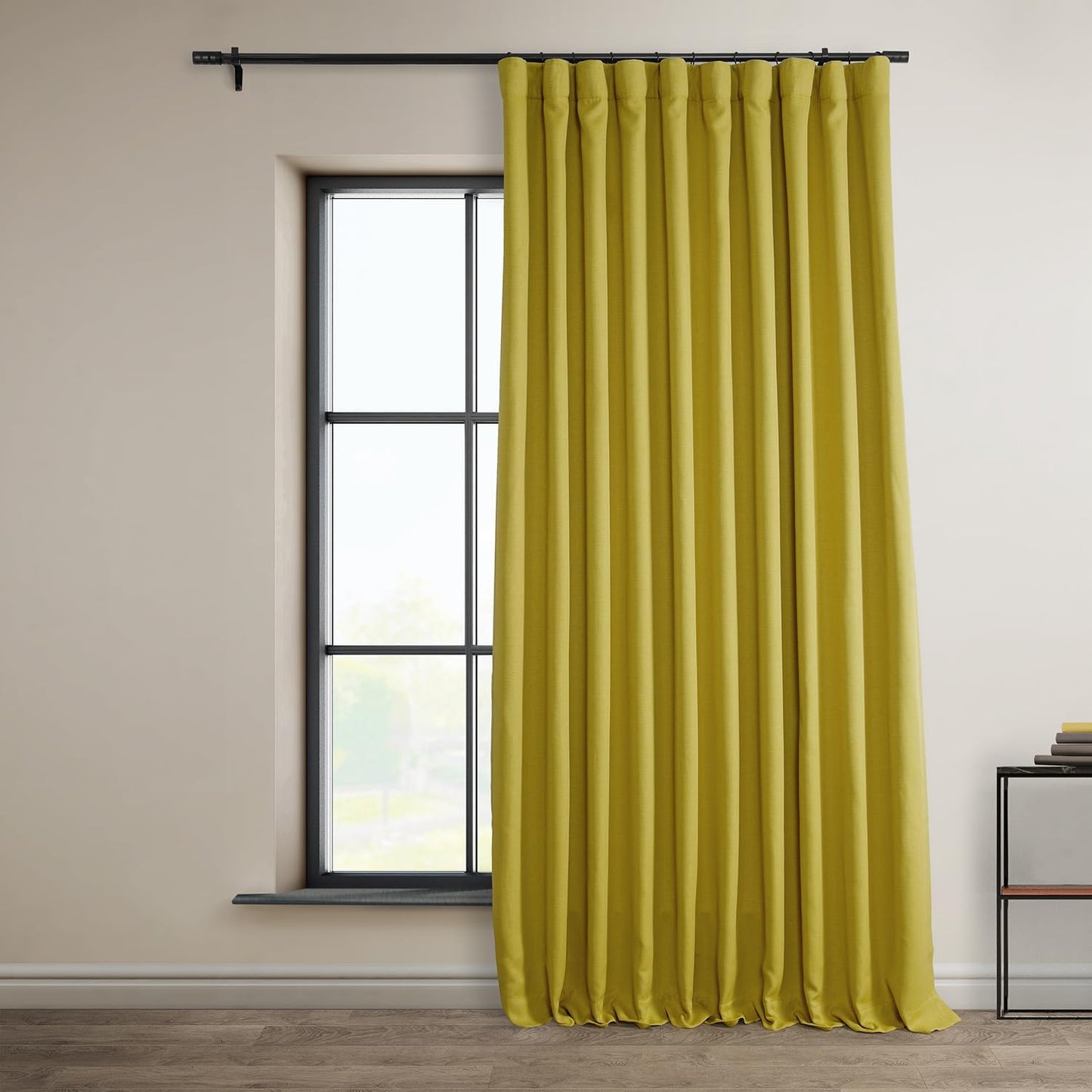 HPD Faux Linen Curtain 100x96" Birch, 1 Panel