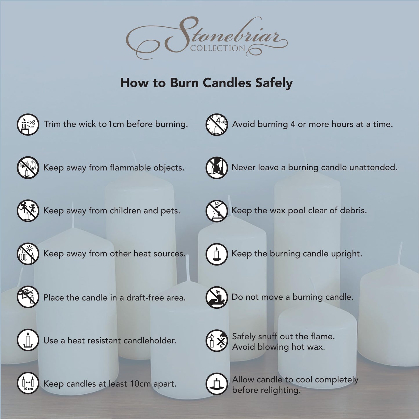 Stonebriar Unscented White Pillar Candles, 6-Pack, 3"x6"