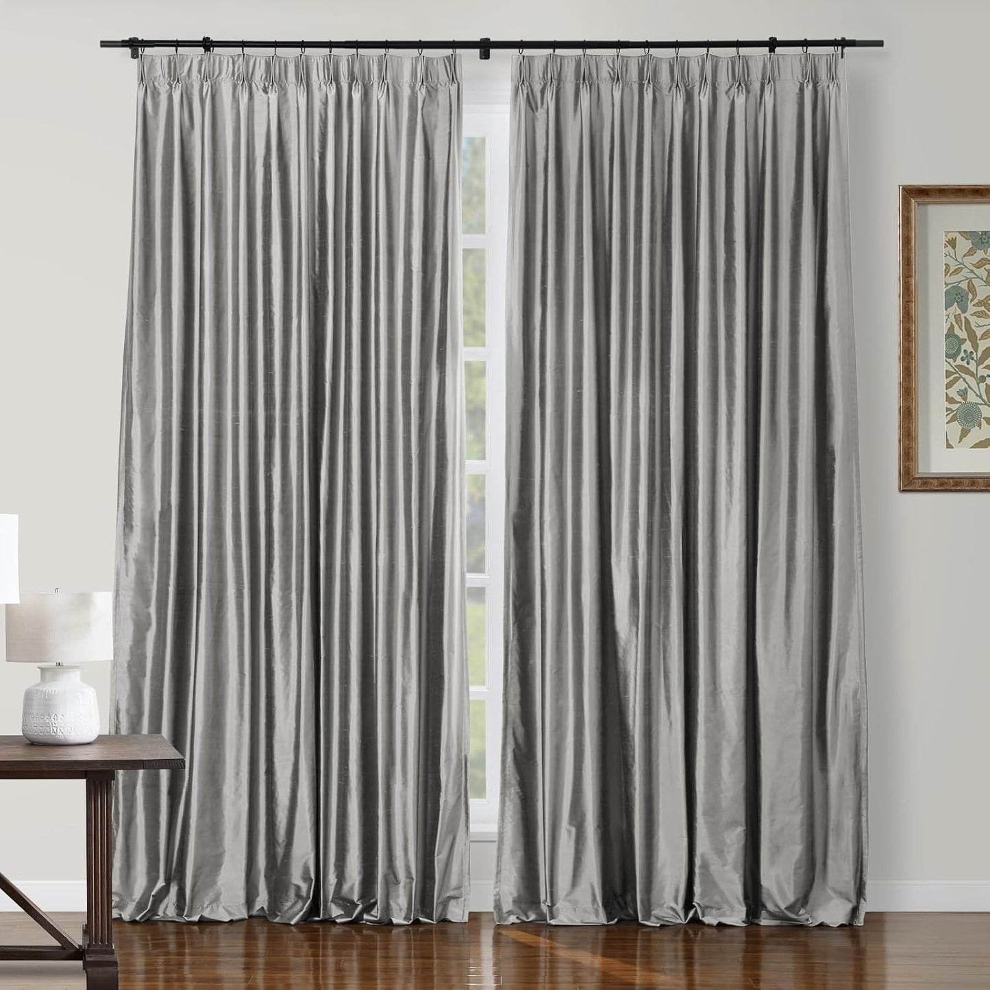 Silk Pinch Pleat Curtain – Sand, 52"x90"