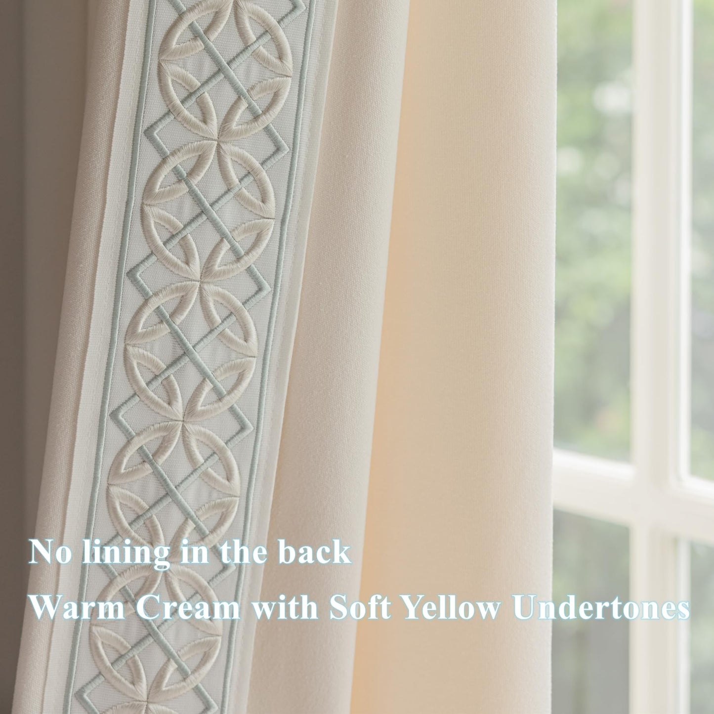 Pinch Pleat Curtains, with Geometric Trim Design