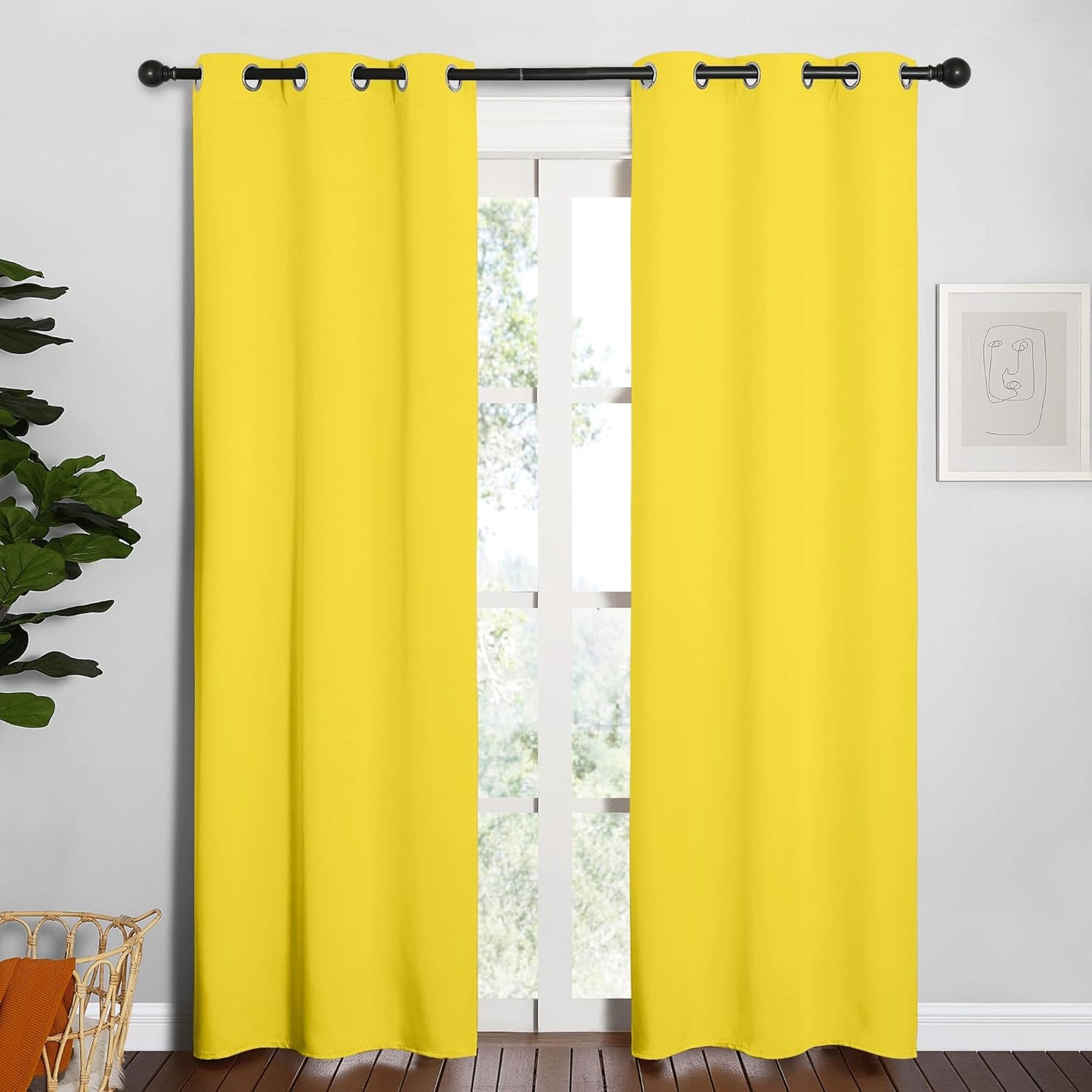 NICETOWN Blackout Curtains 42x63" Black