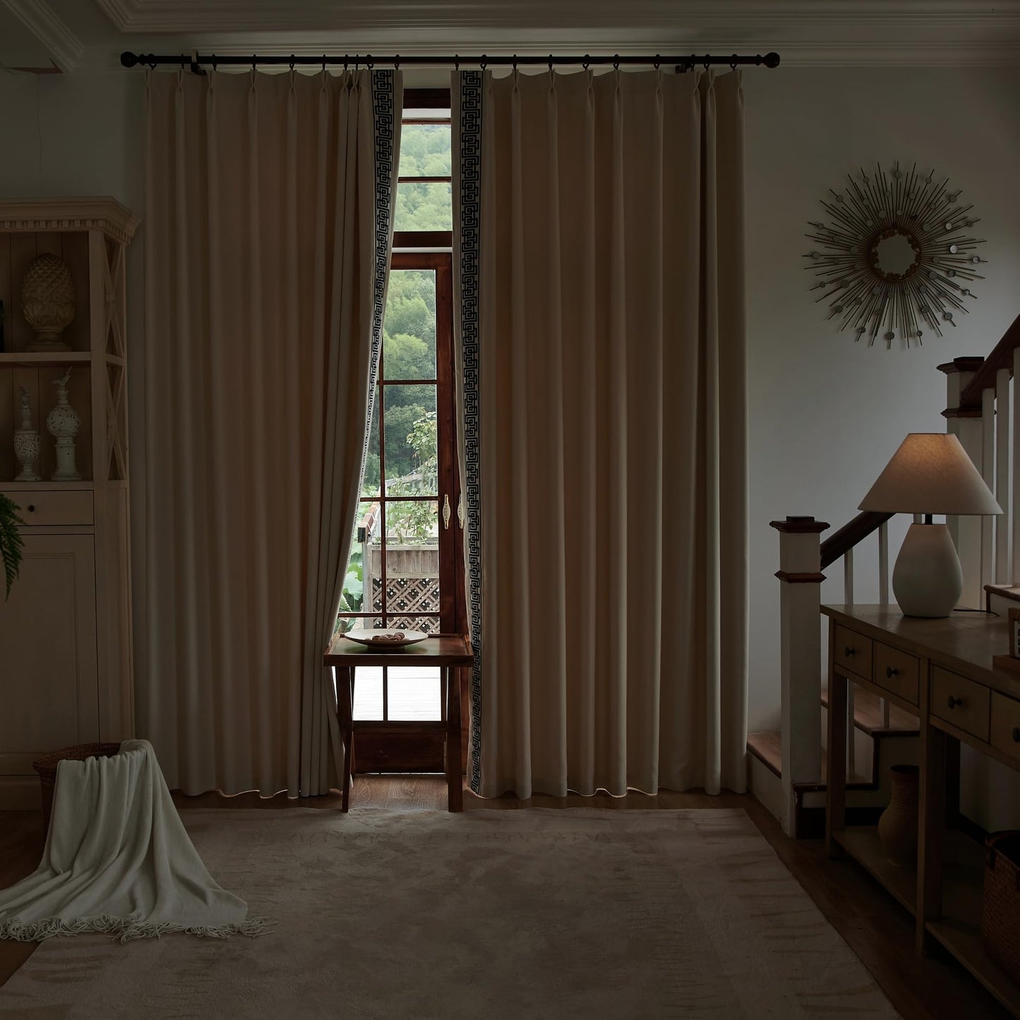 Beige Pinch Pleat Curtains 50x84