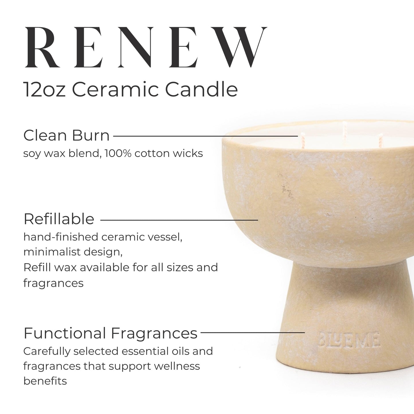 BLUEME 6-Wick Bergamot & Musk Candle