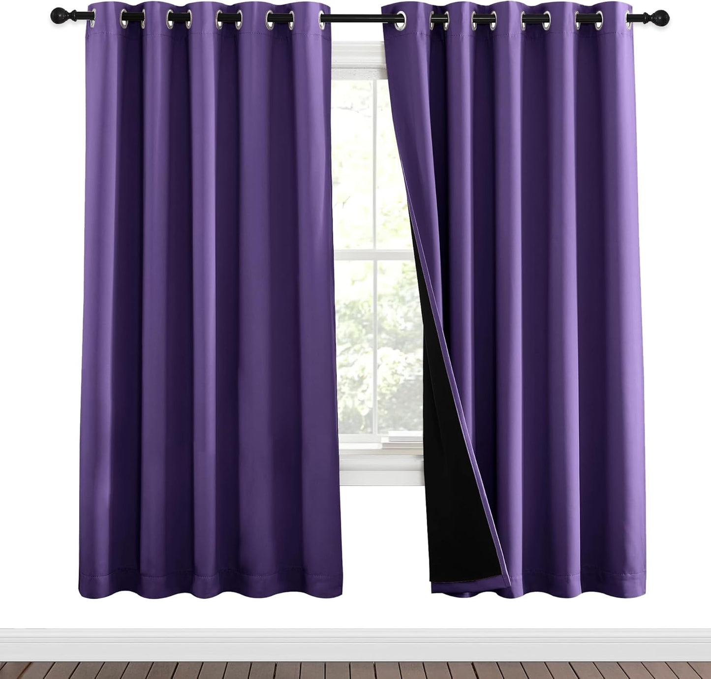 NICETOWN Grey Blackout Curtains 70x108, Set of 2
