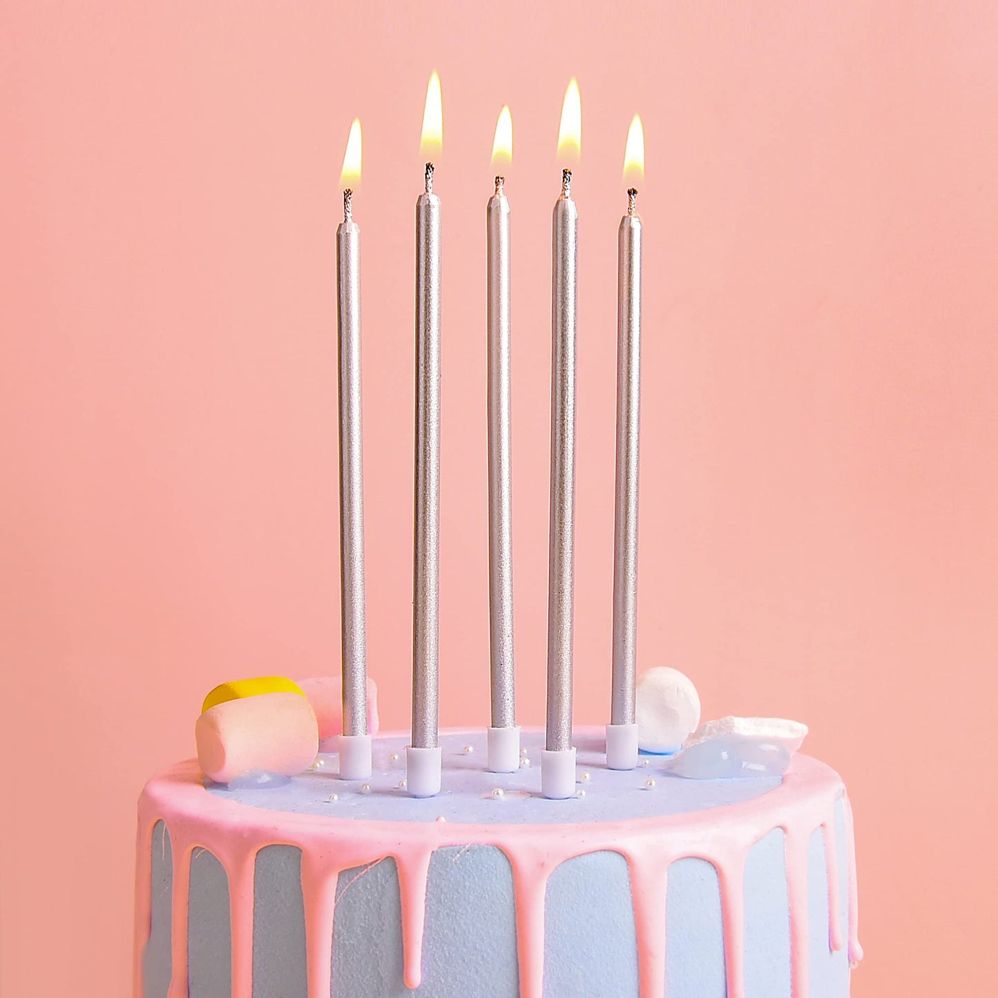 PHD CAKE Gold Long Thin Metallic Birthday Candles