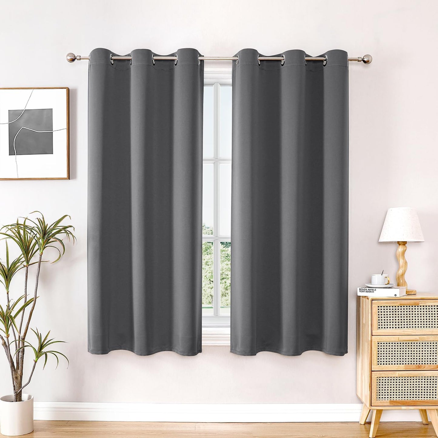 ChrisDowa Blackout Curtains 42x63" Grey, 2 Panels