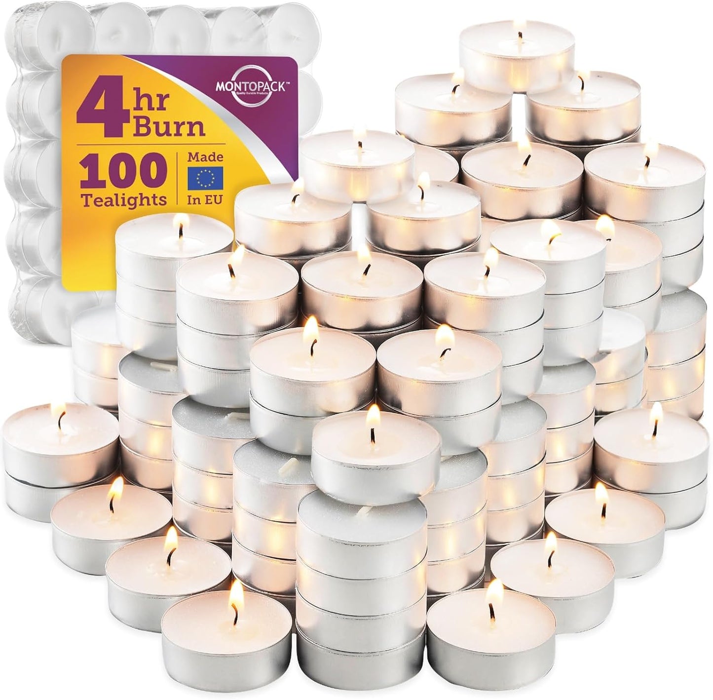 MontoPack Unscented Tea Light Candles