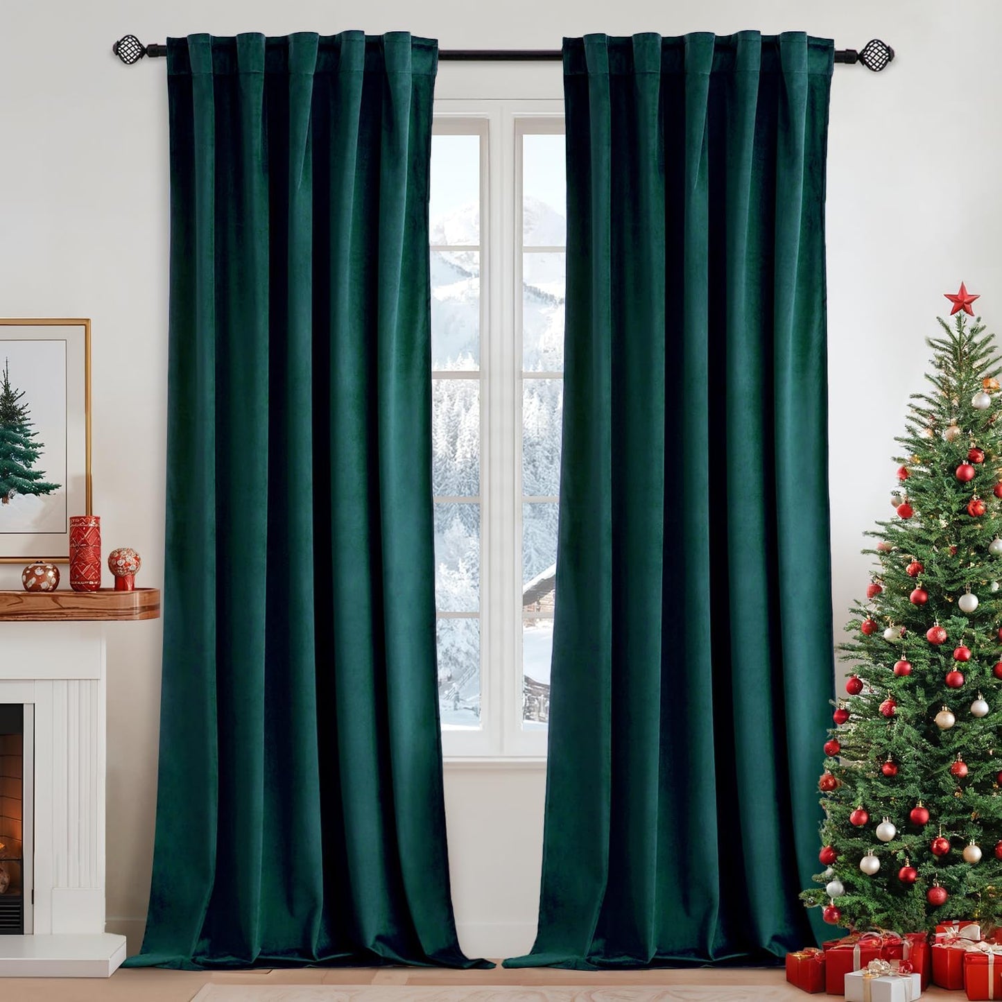 MIULEE Velvet Curtains 108 inches Long 2 Panels