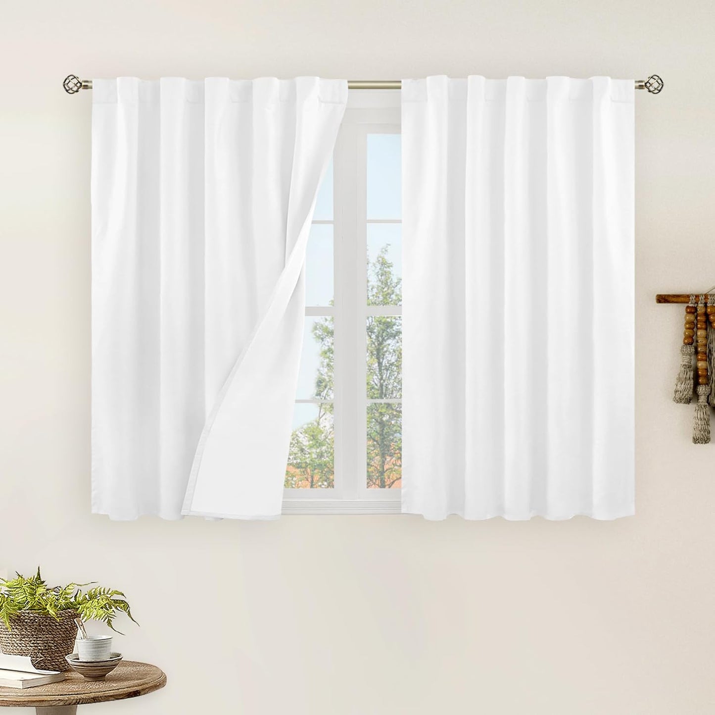 LAMIT Linen Blackout Curtains 60x84" Taupe, 2 Panels