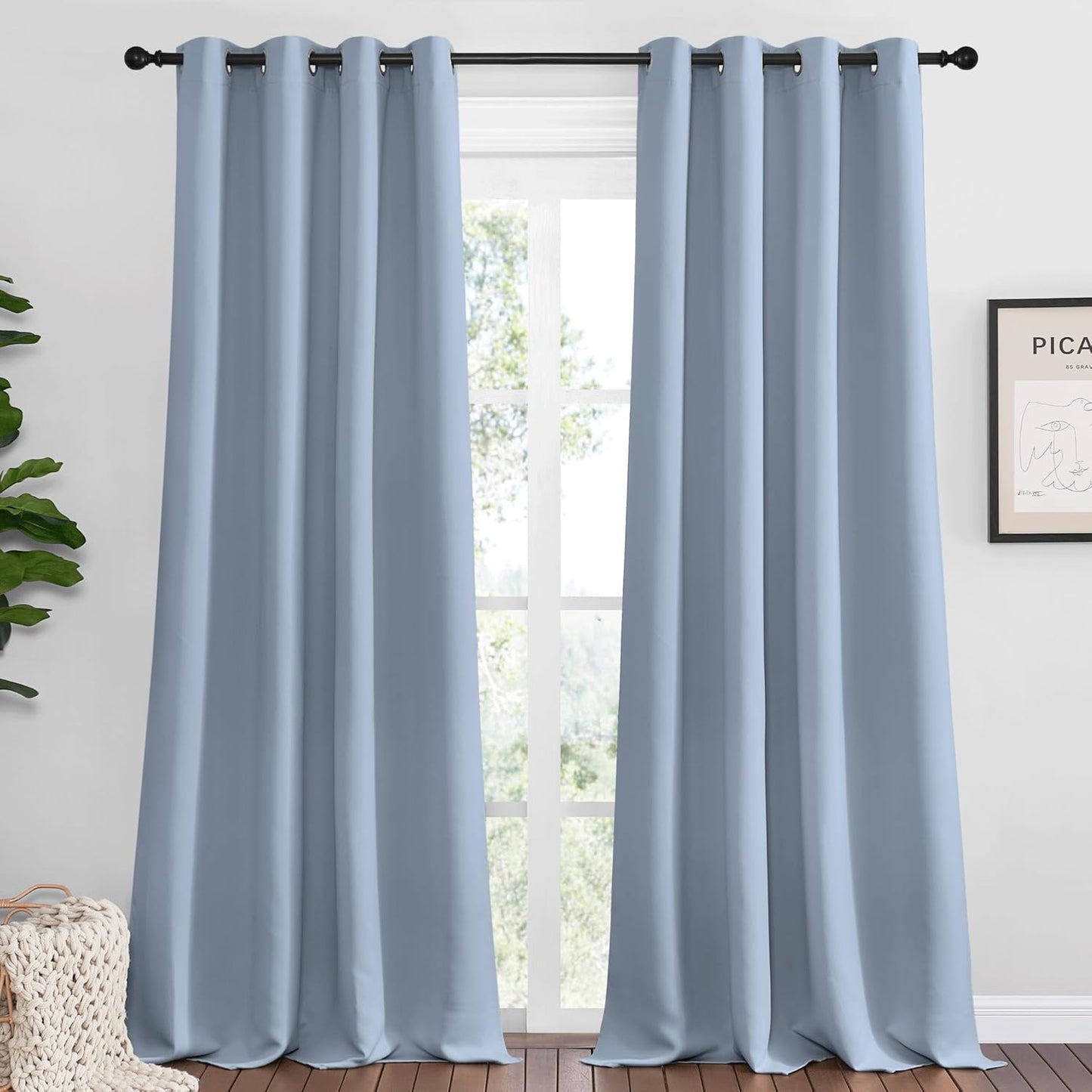 NICETOWN Blackout Curtains 42x63" Black