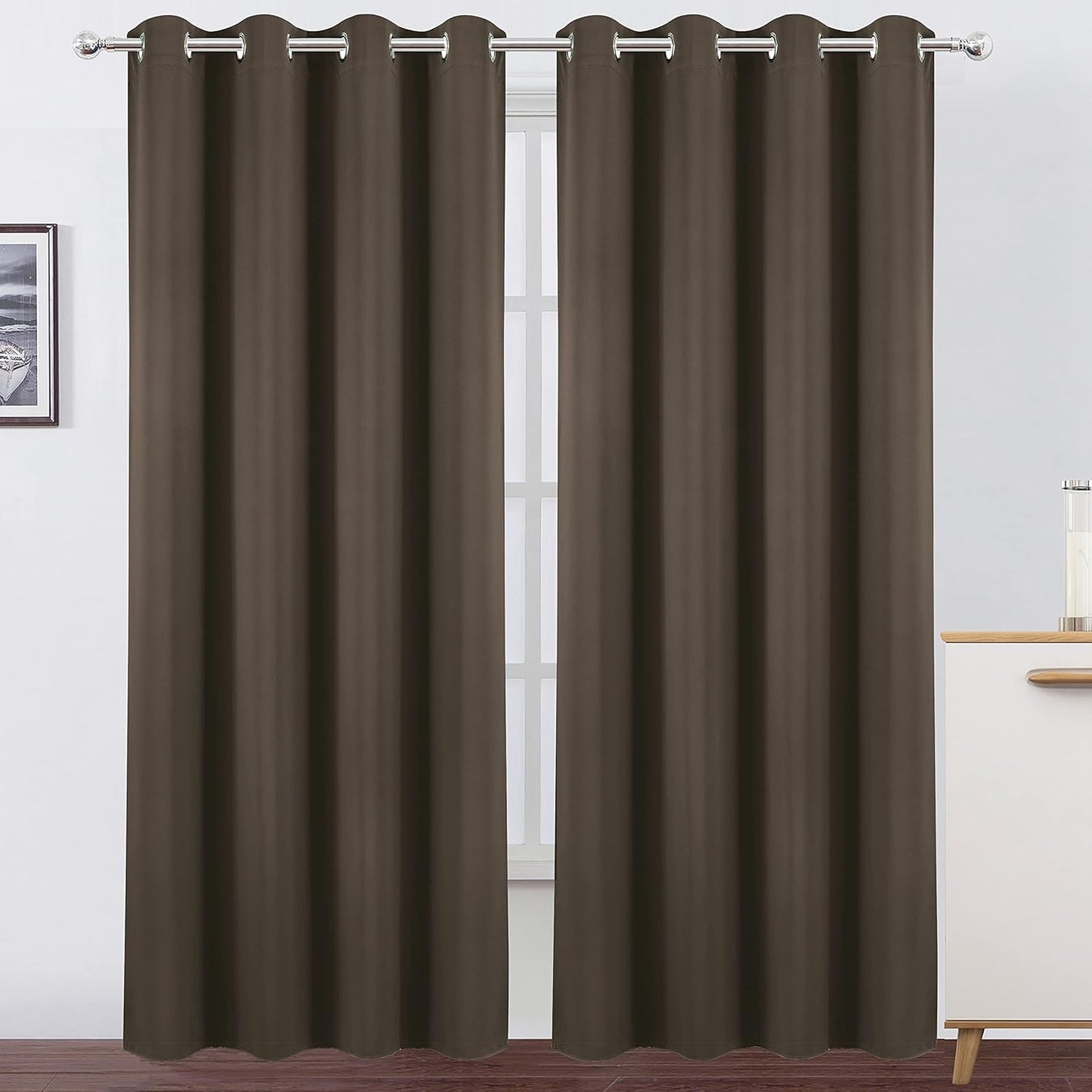 LEMOMO Blackout Curtains 52x84" Black, 2 Panels
