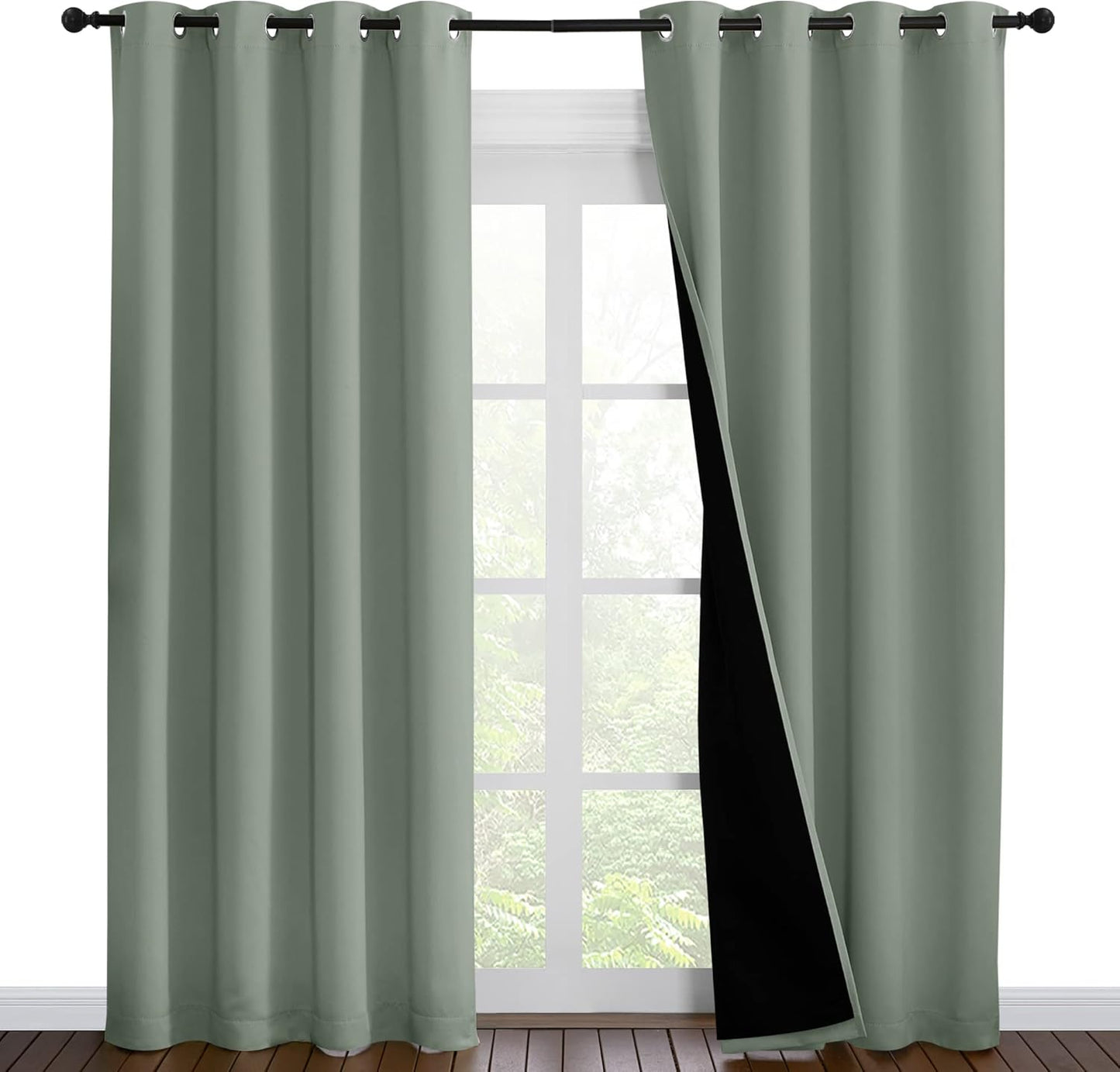 NICETOWN Grey Blackout Curtains 70x108, Set of 2