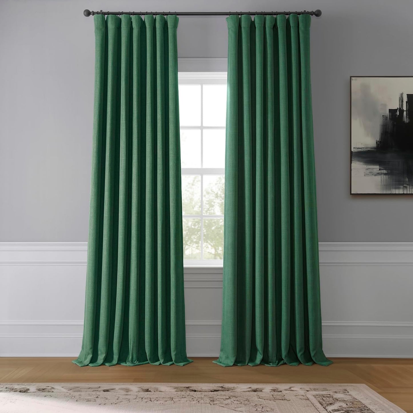 HPD Faux Linen Curtain 100x96" Birch, 1 Panel