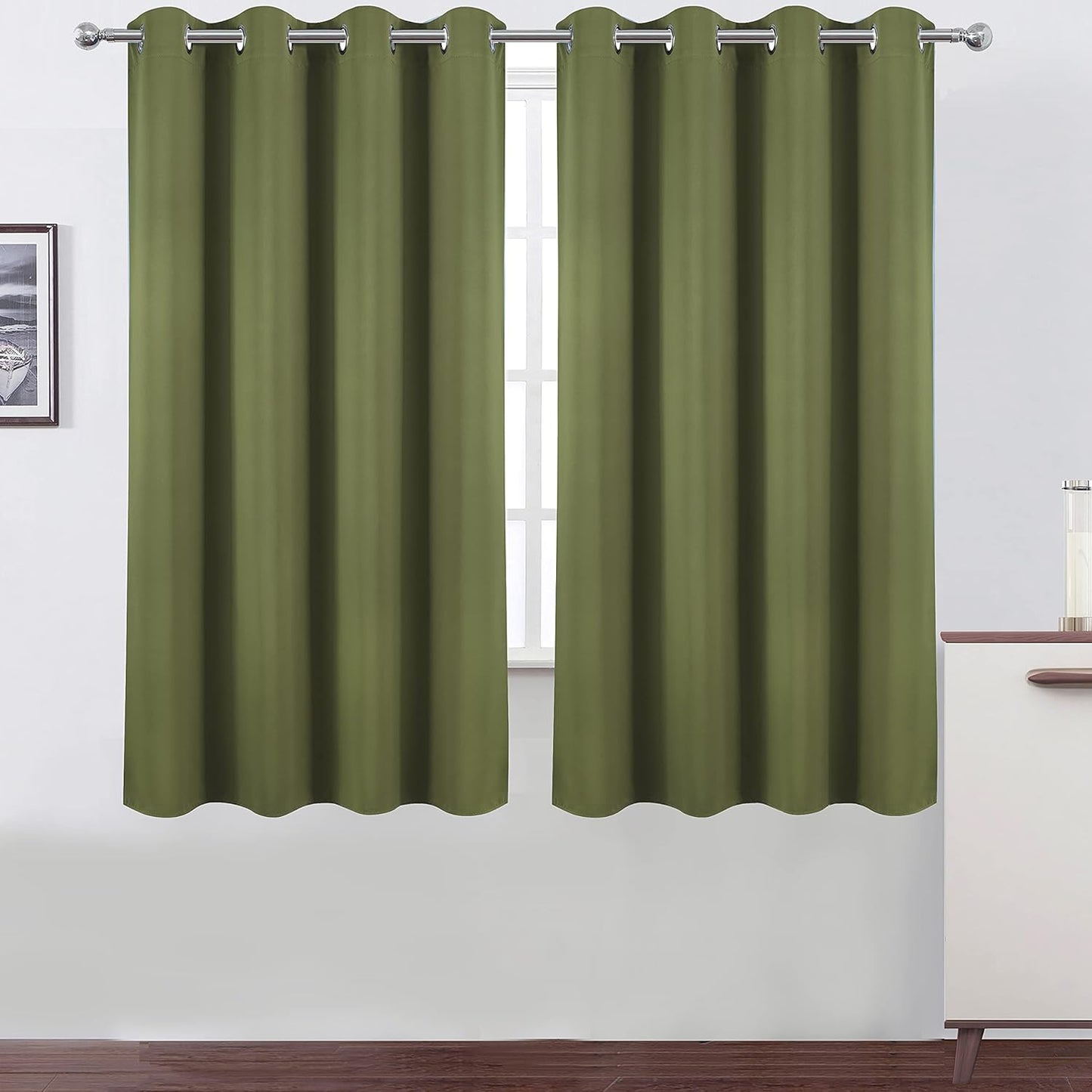 LEMOMO Blackout Curtains 52x84" Black, 2 Panels