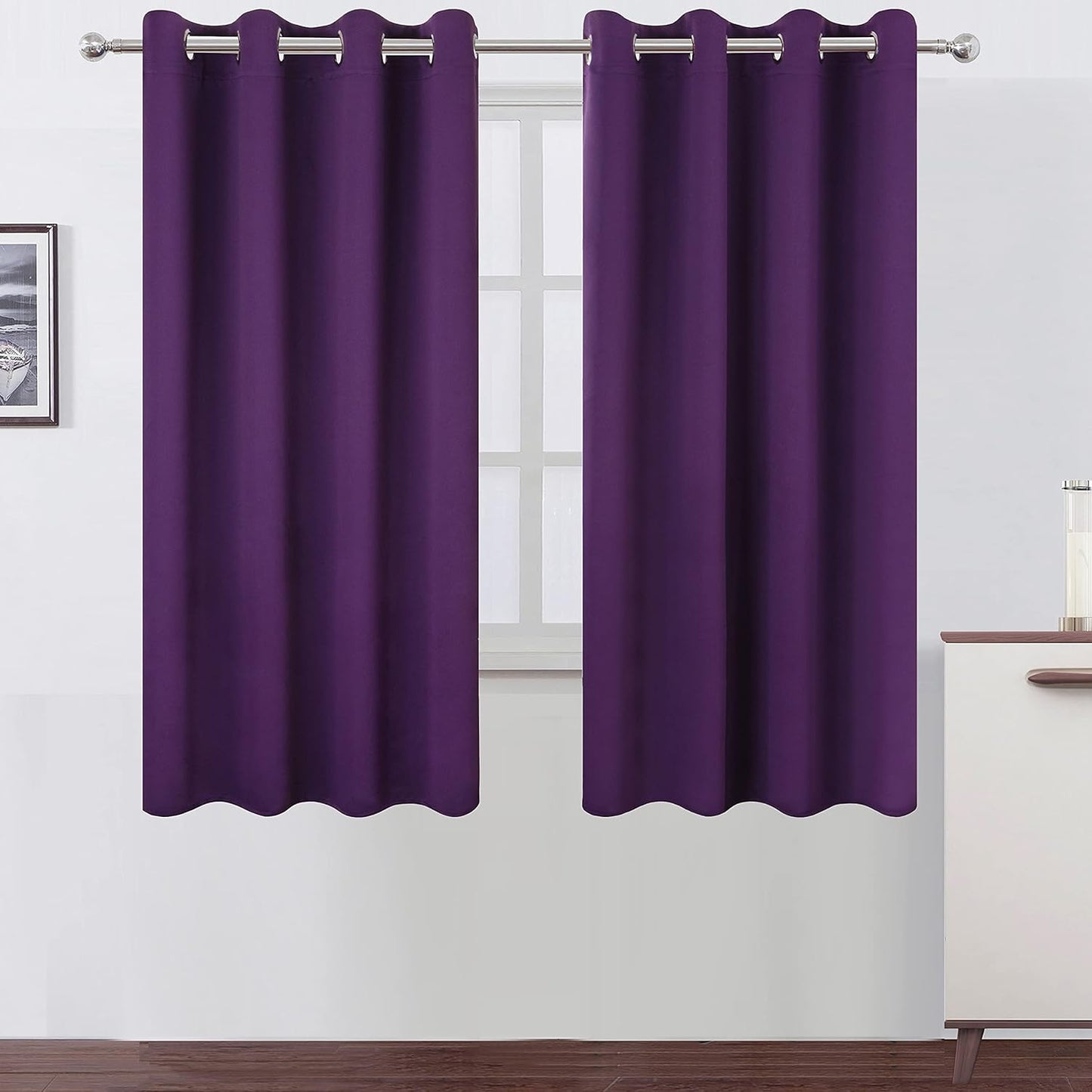 LEMOMO Blackout Curtains 52x84" Black, 2 Panels