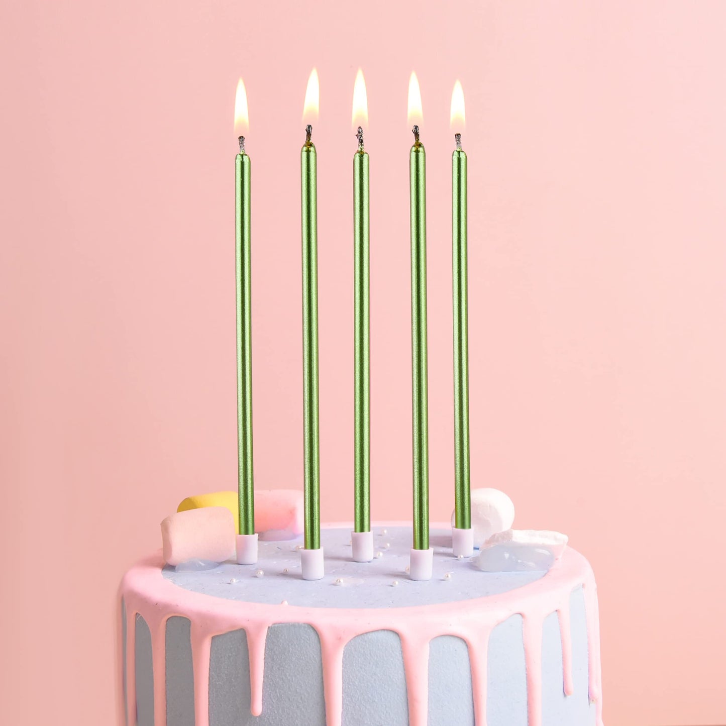 PHD CAKE Gold Long Thin Metallic Birthday Candles