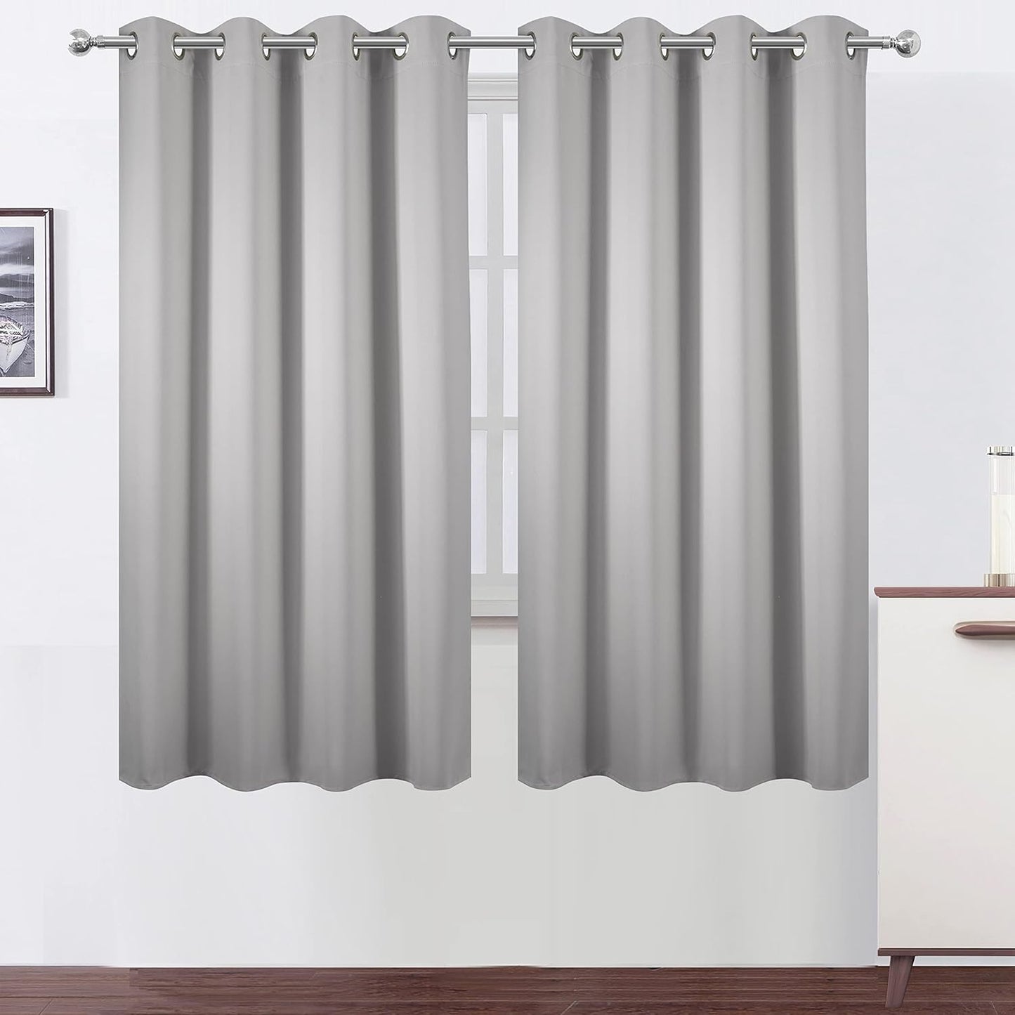 LEMOMO Blackout Curtains 52x84" Black, 2 Panels