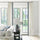 Pinch Pleat Linen Window Curtains with Blue Embroidery