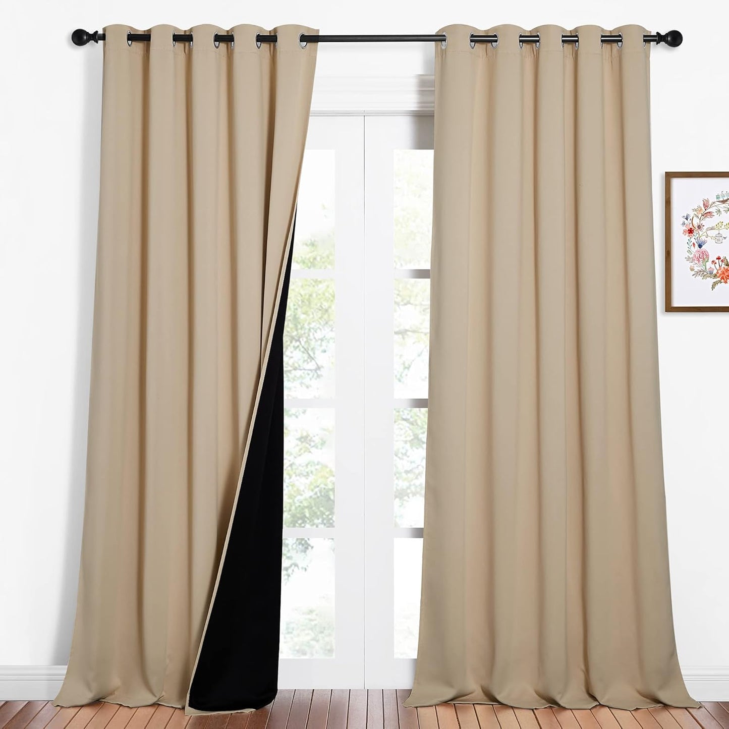 NICETOWN Grey Blackout Curtains 70x108, Set of 2