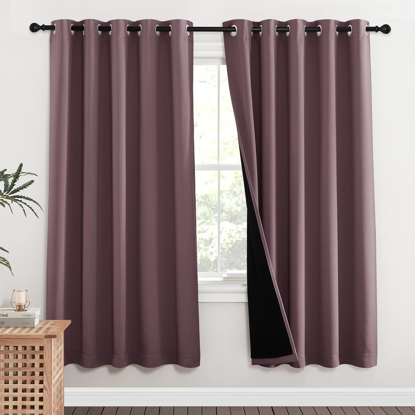 NICETOWN Grey Blackout Curtains 70x108, Set of 2