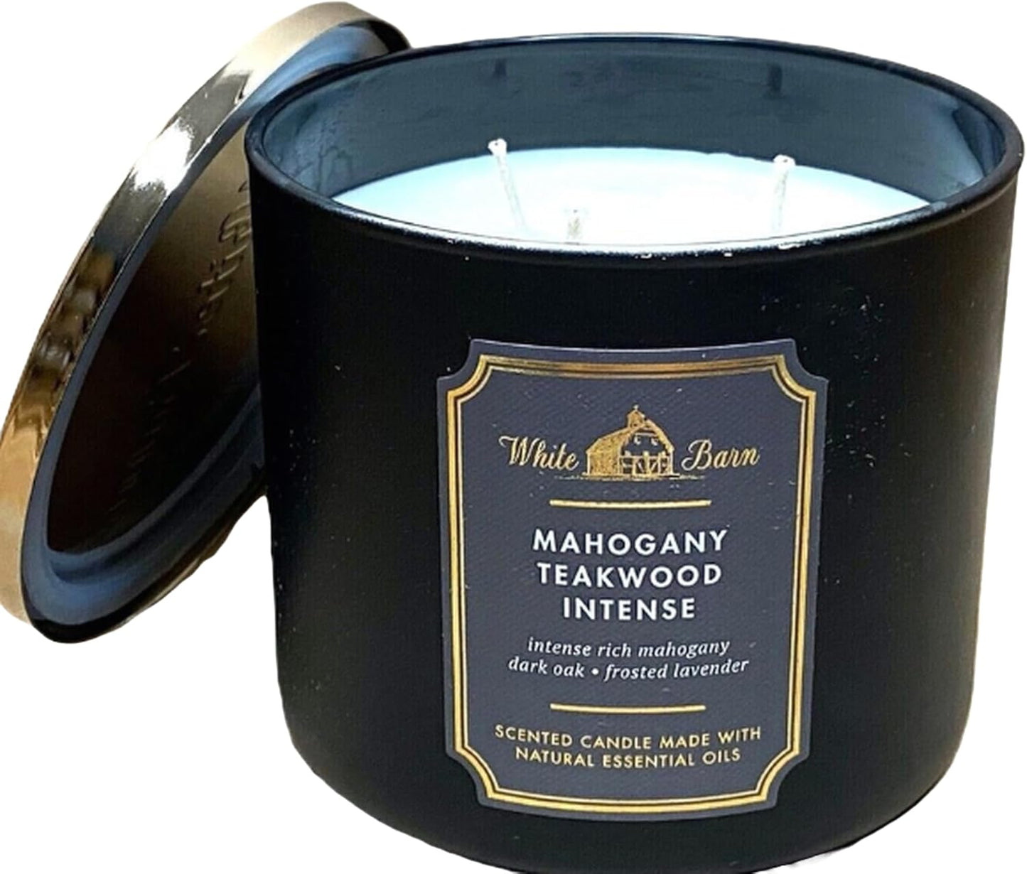 BBW White Barn 3-Wick Candle, Mahogany Teakwood