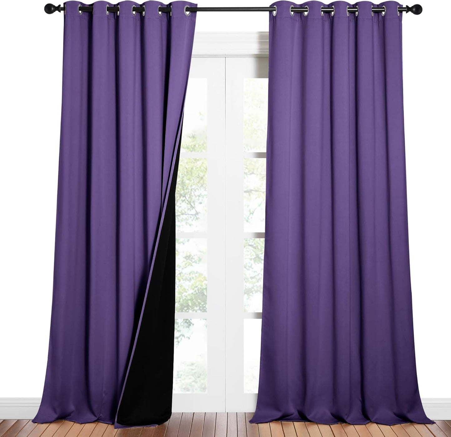 NICETOWN Grey Blackout Curtains 70x108, Set of 2