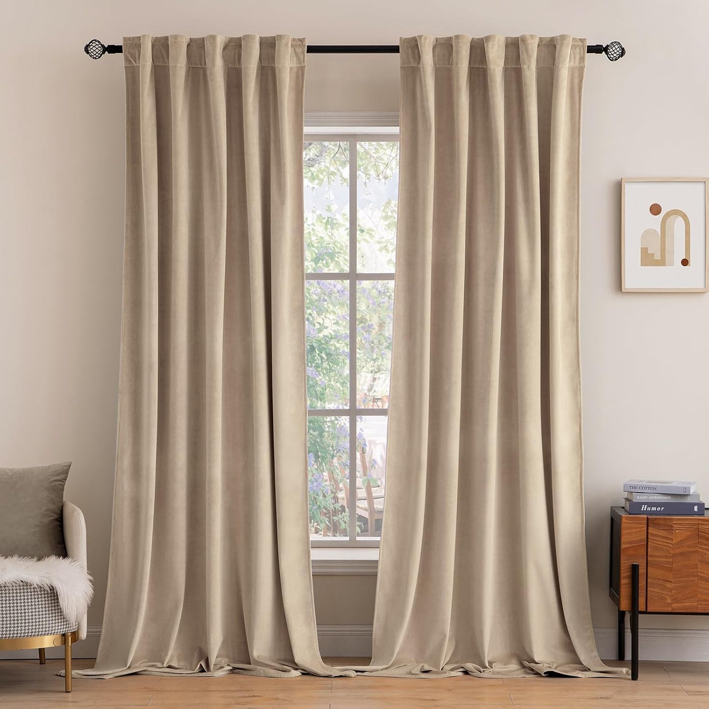 MIULEE Velvet Curtains 108 inches Long 2 Panels