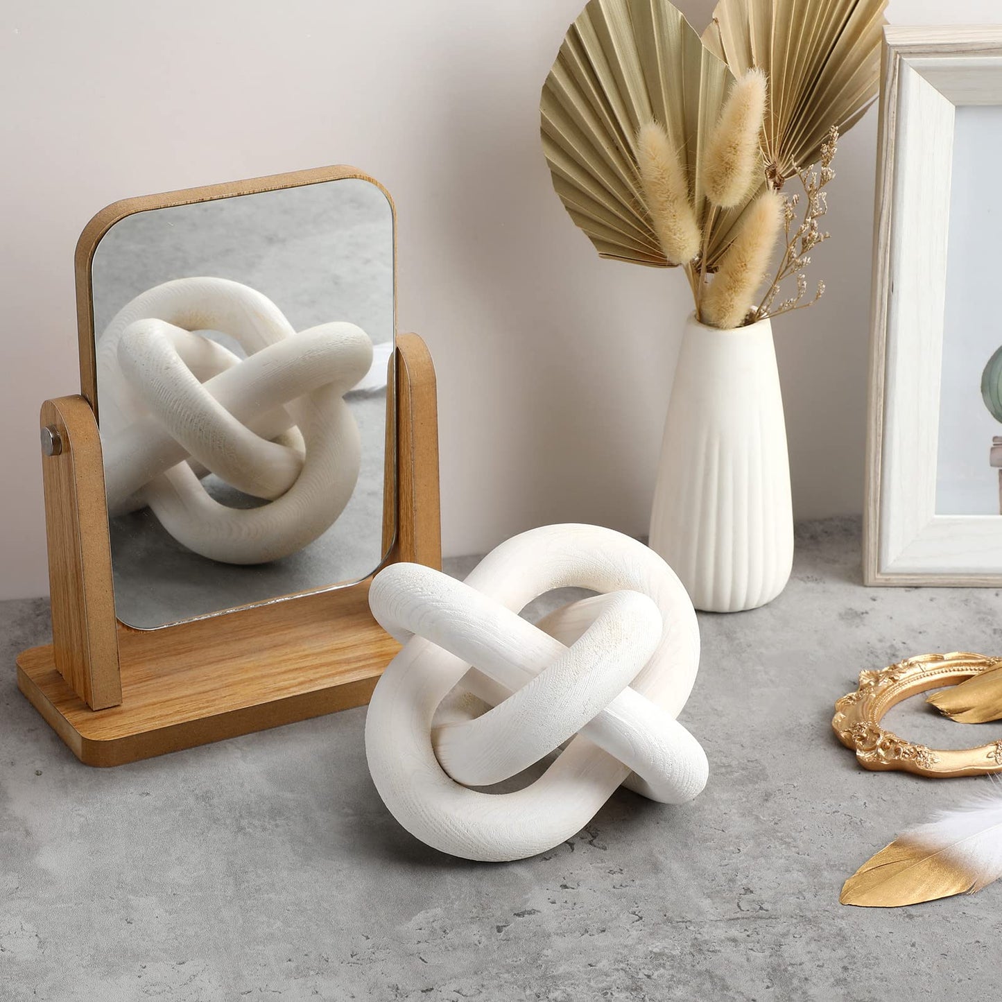 Yalikop Wood Knot Decor, White