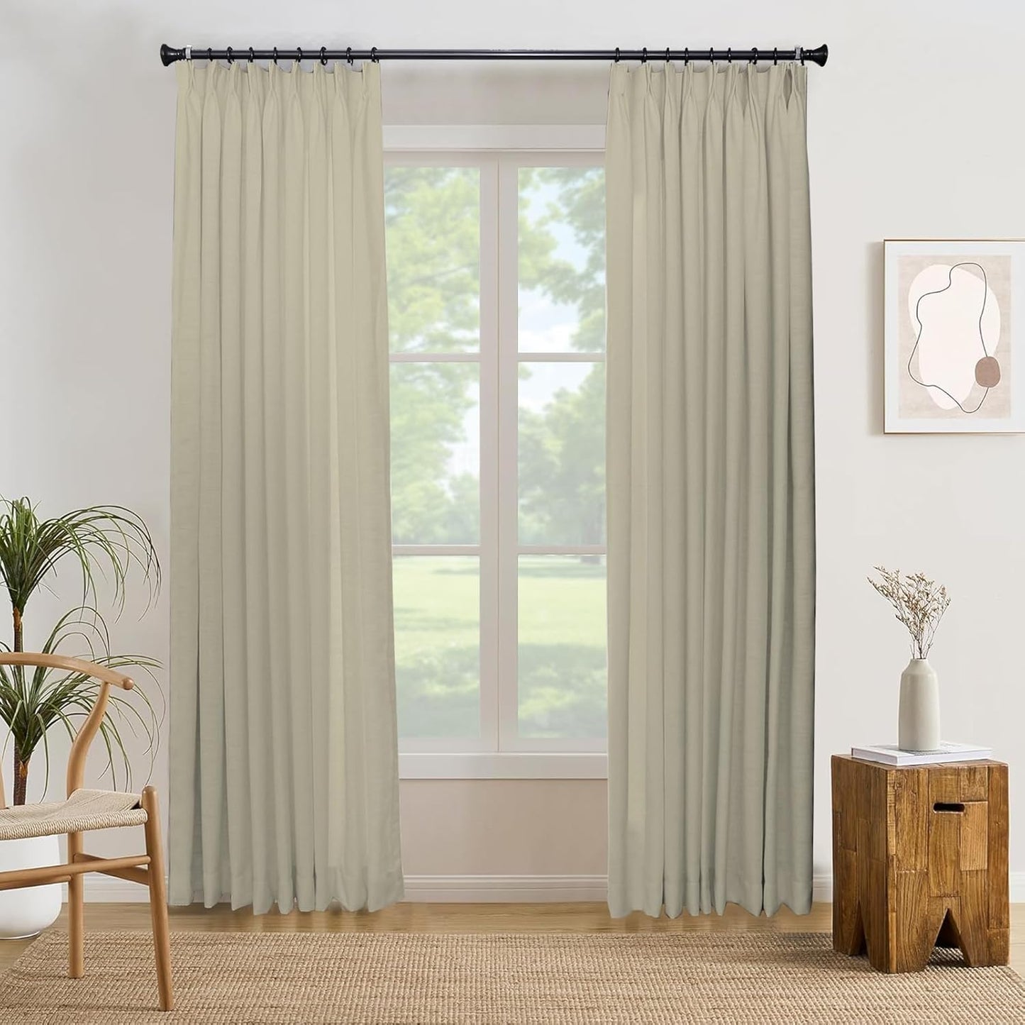 Pinch Pleat Curtain Natural LinenRoom Curtain