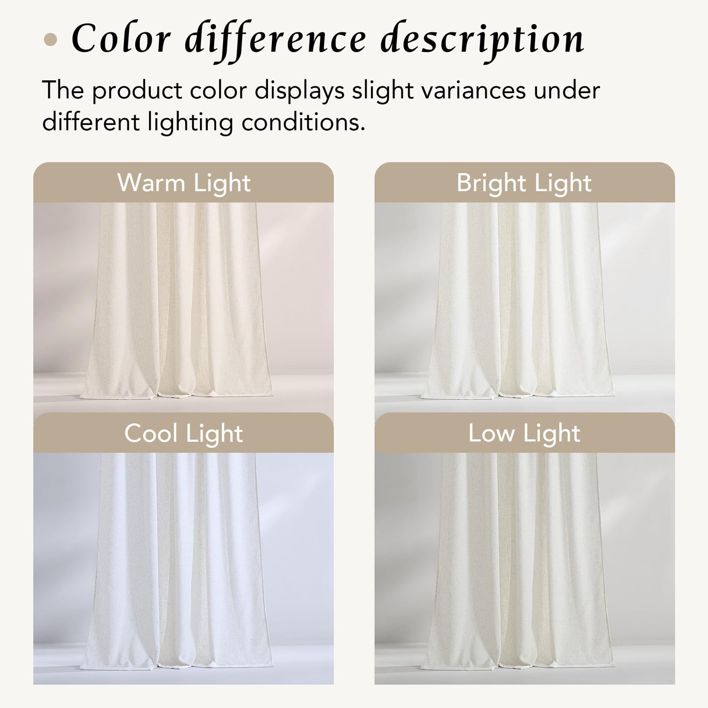 NICETOWN Linen Curtains 52x108" 2 Panels