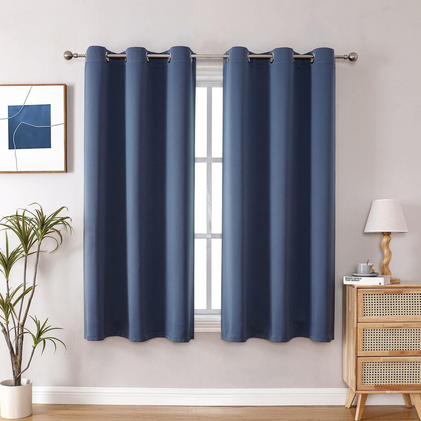 ChrisDowa Blackout Curtains 42x63" Grey, 2 Panels