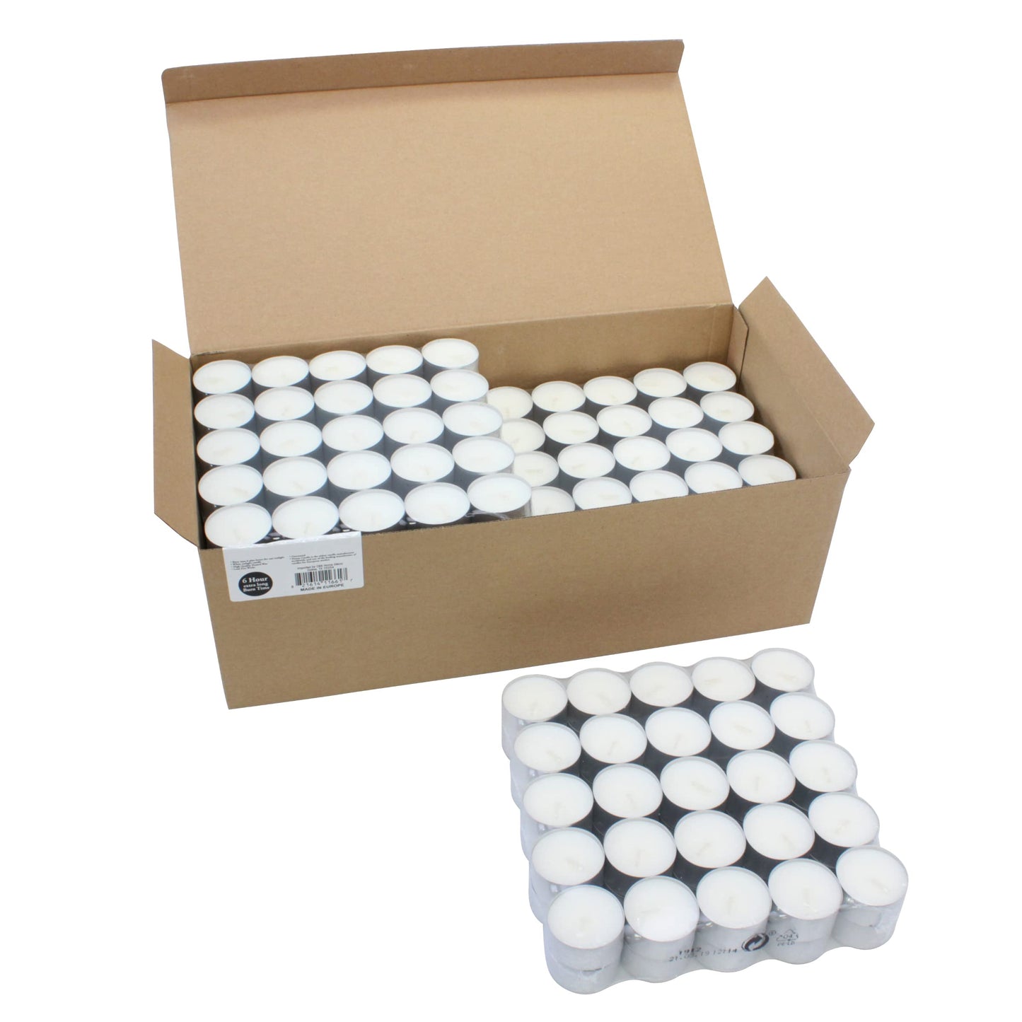 Stonebriar Unscented Long Burning White Tealight Candles