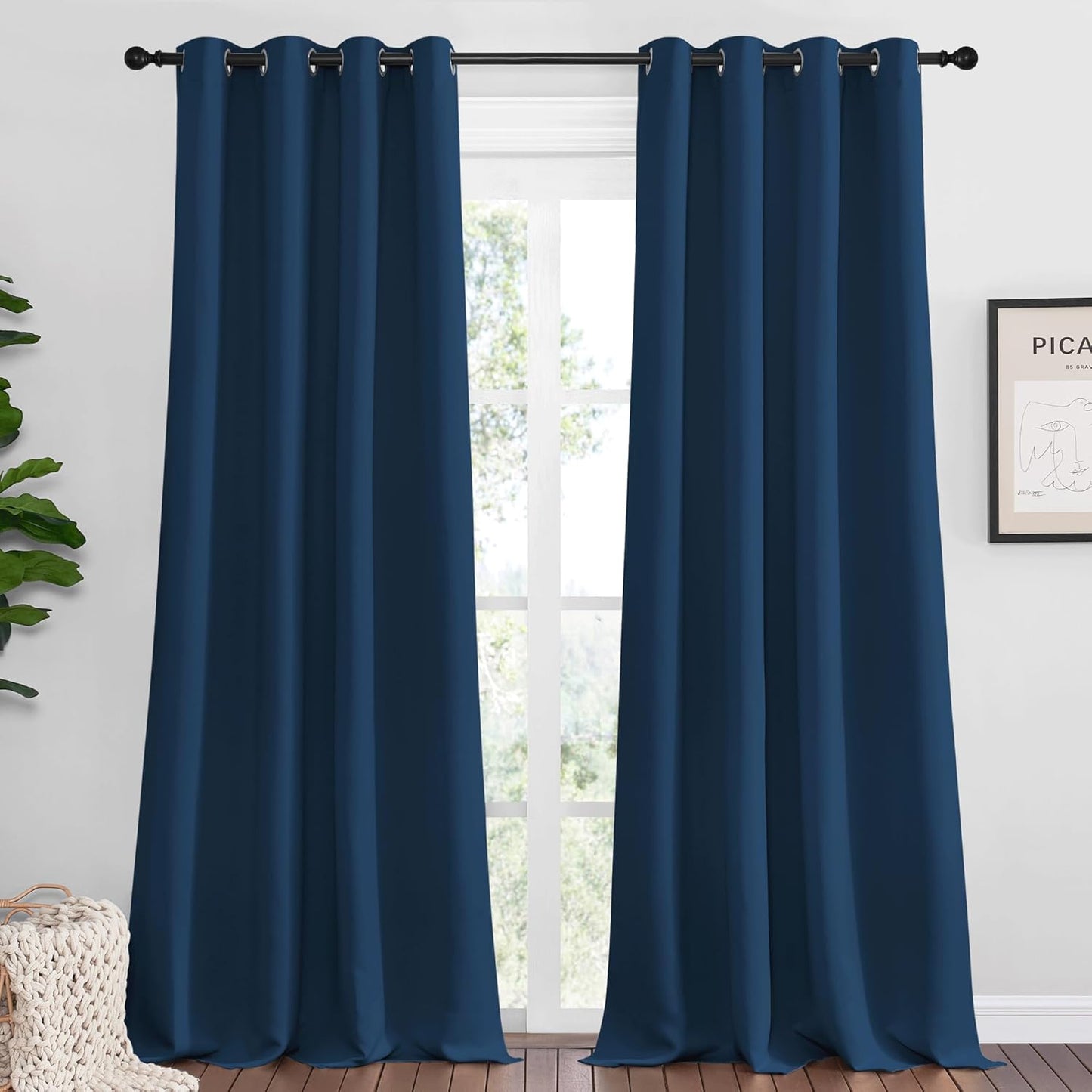NICETOWN Blackout Curtains 42x63" Black