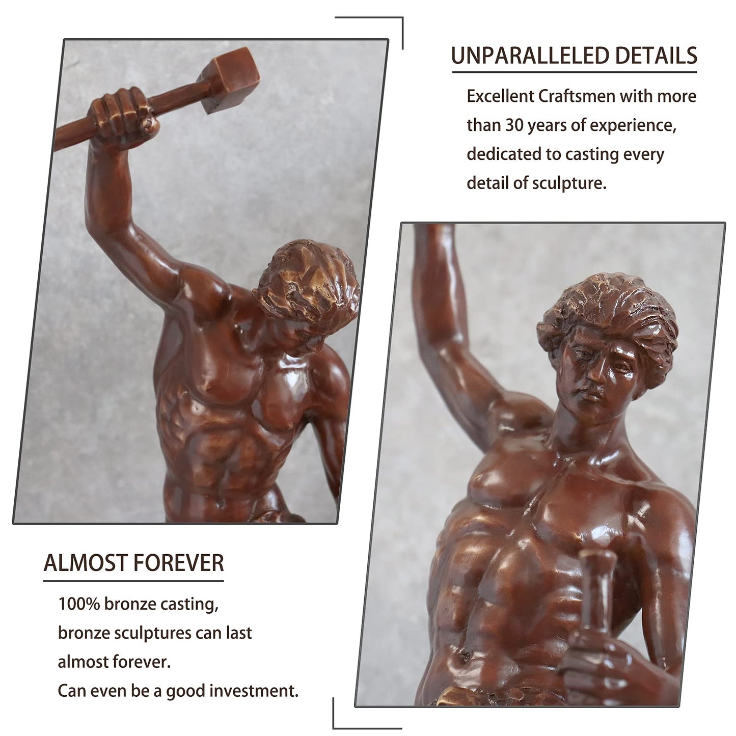Bronze Self-Made Man Statue 18.5"