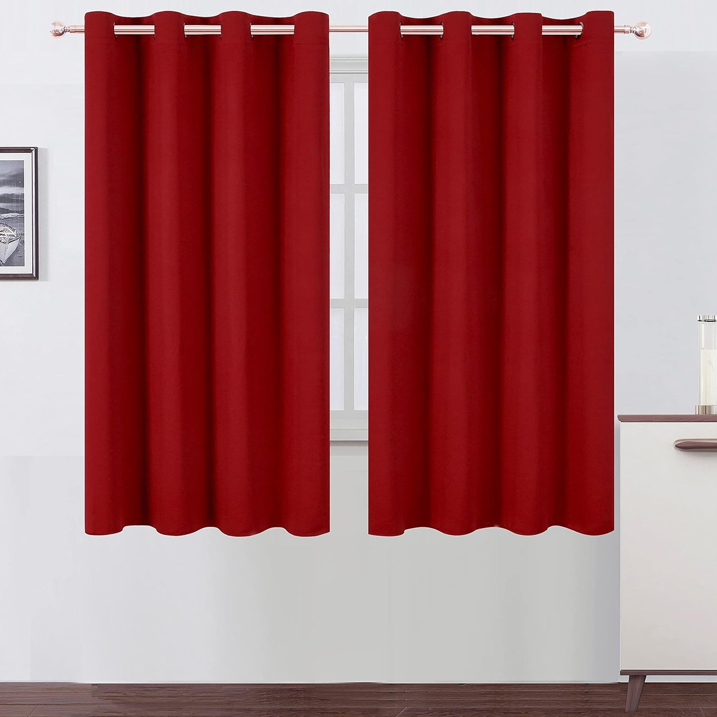 LEMOMO Blackout Curtains 52x84" Black, 2 Panels