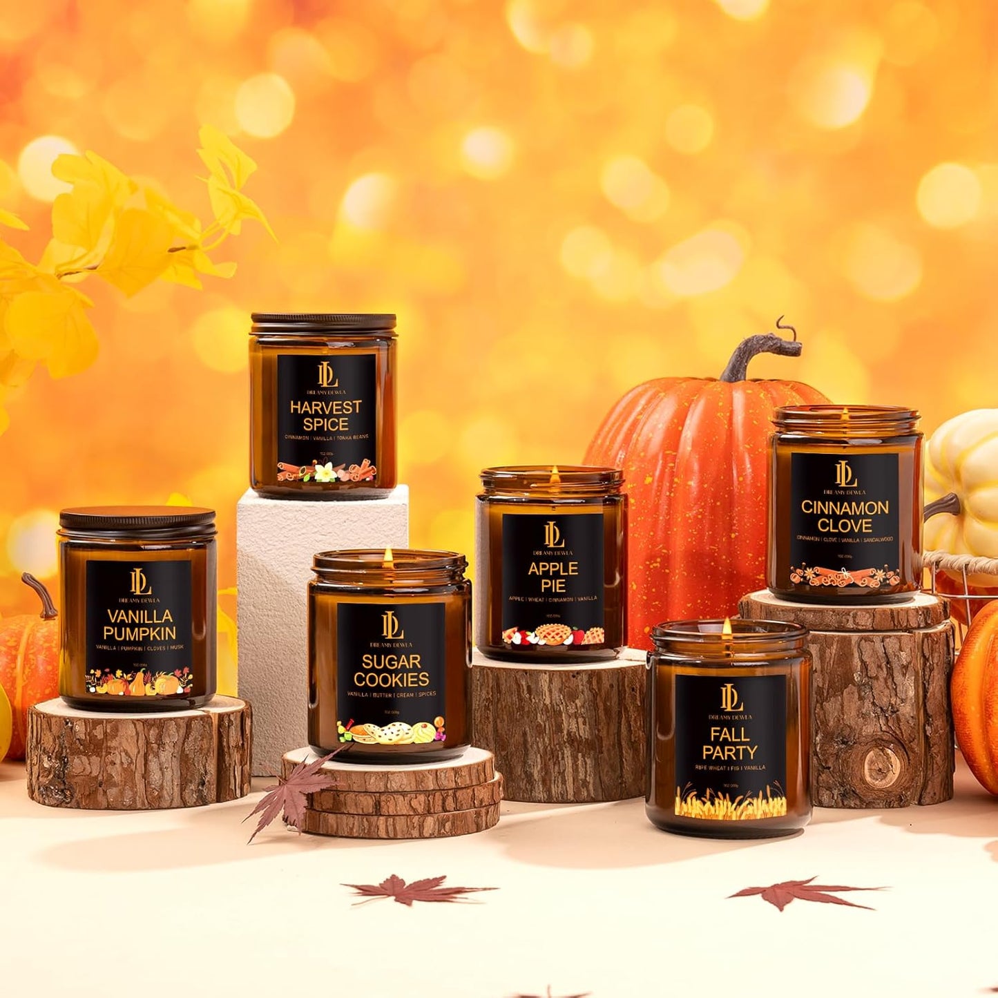 4-Pack Fall Scented Soy Candles