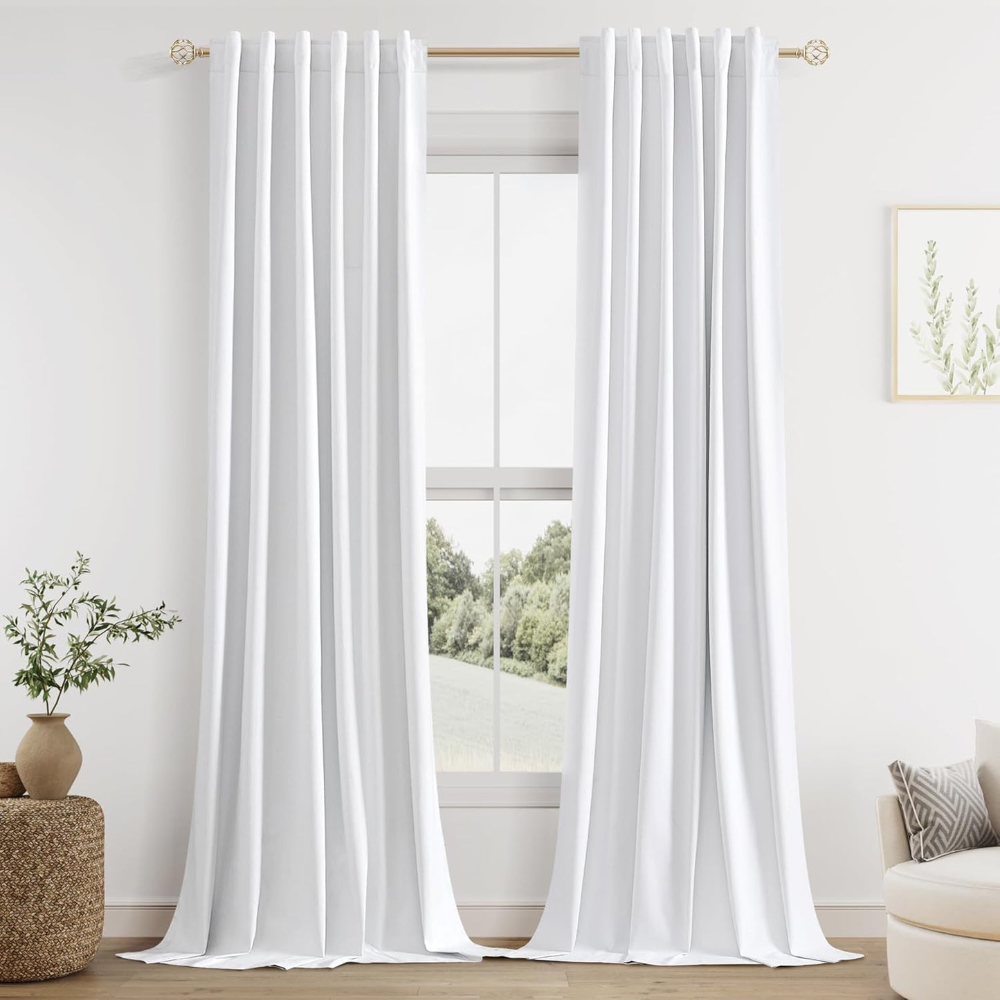 Cream Linen Blackout Curtains – 2 Panels
