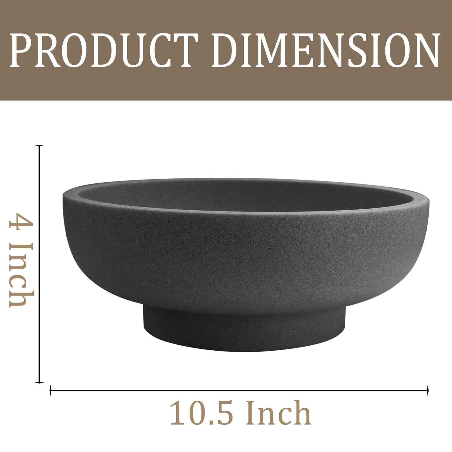 Large Resin Decorative Bowl, Sand Beige